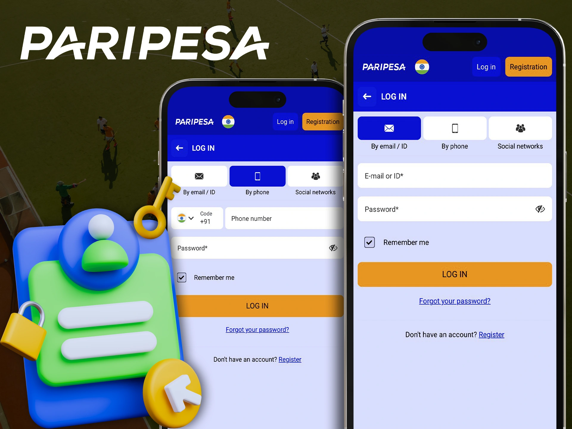 Log in to your Paripesa account to place a bet in the app.