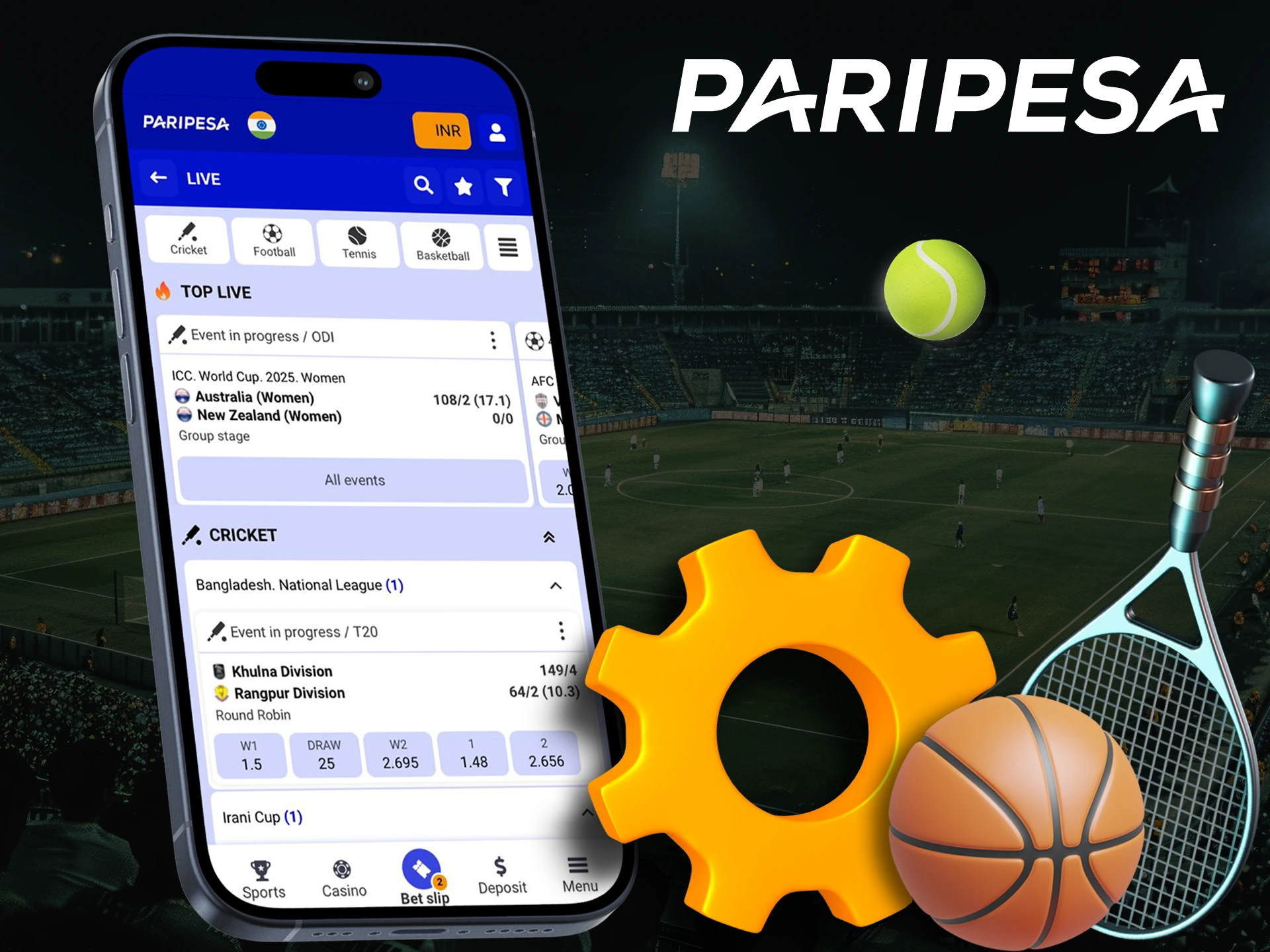 Choose from a variety of betting options in the Paripesa app.