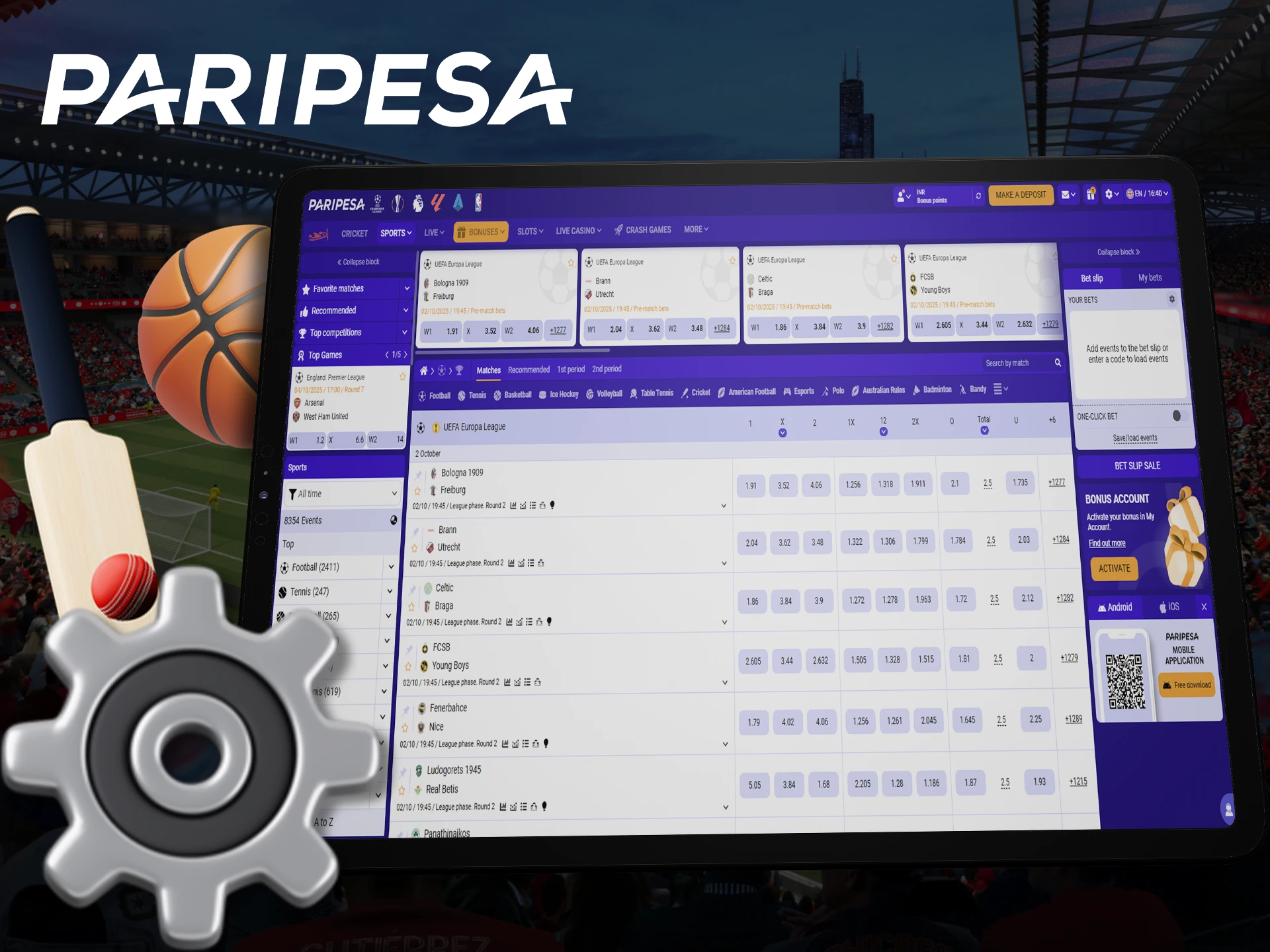 Use the options for correct betting in Paripesa.