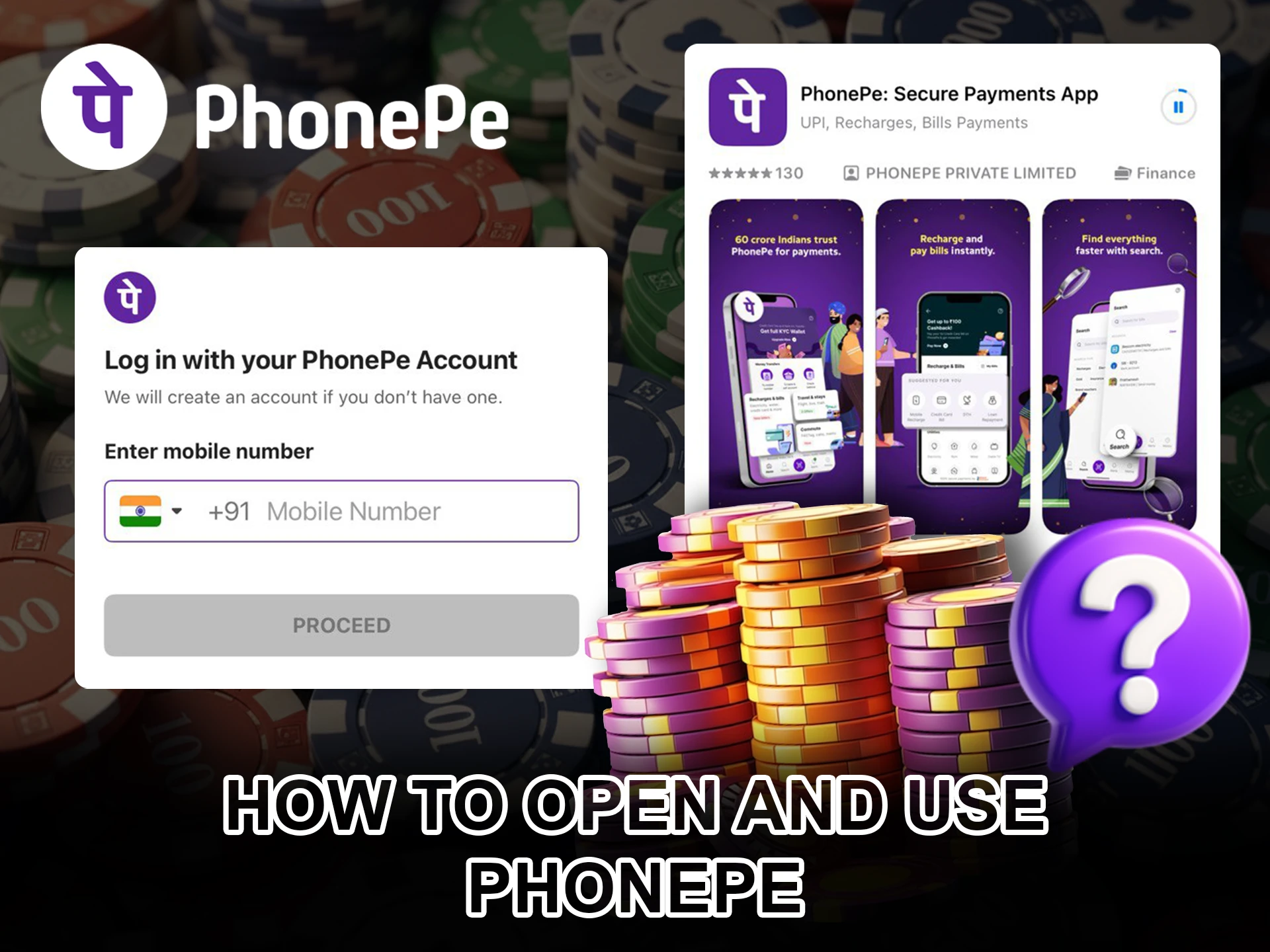 Create a personal PhonePe account on the official website.
