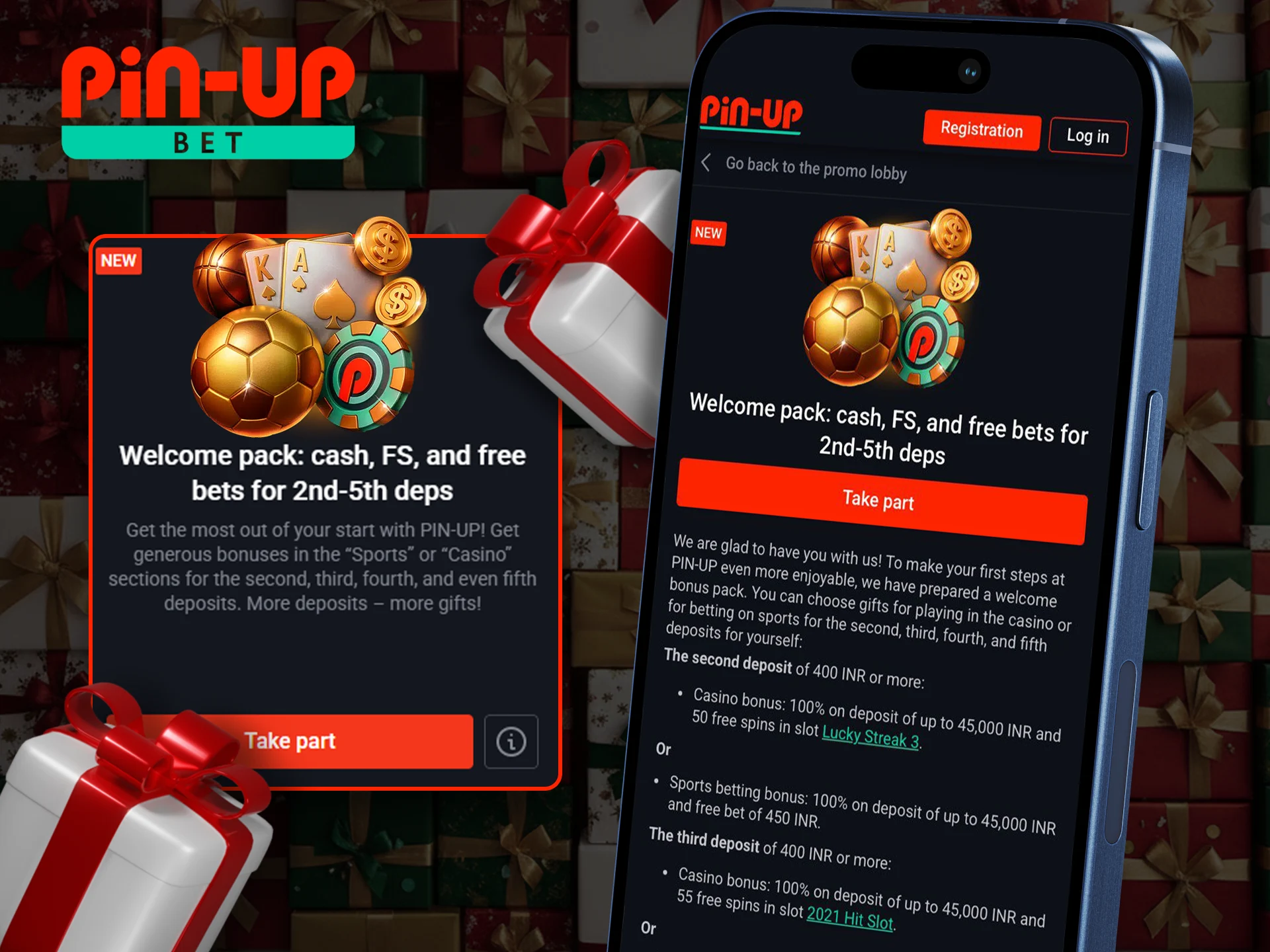 Get your bonus pack waiting for you in the Pin Up app.