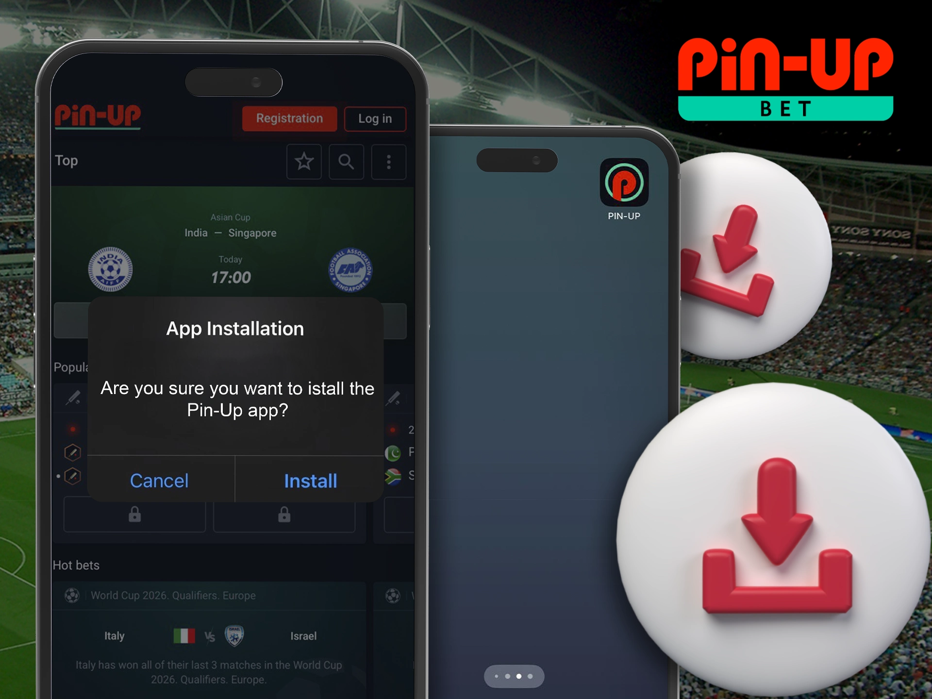 Use the instructions to install the Pin Up app quickly.