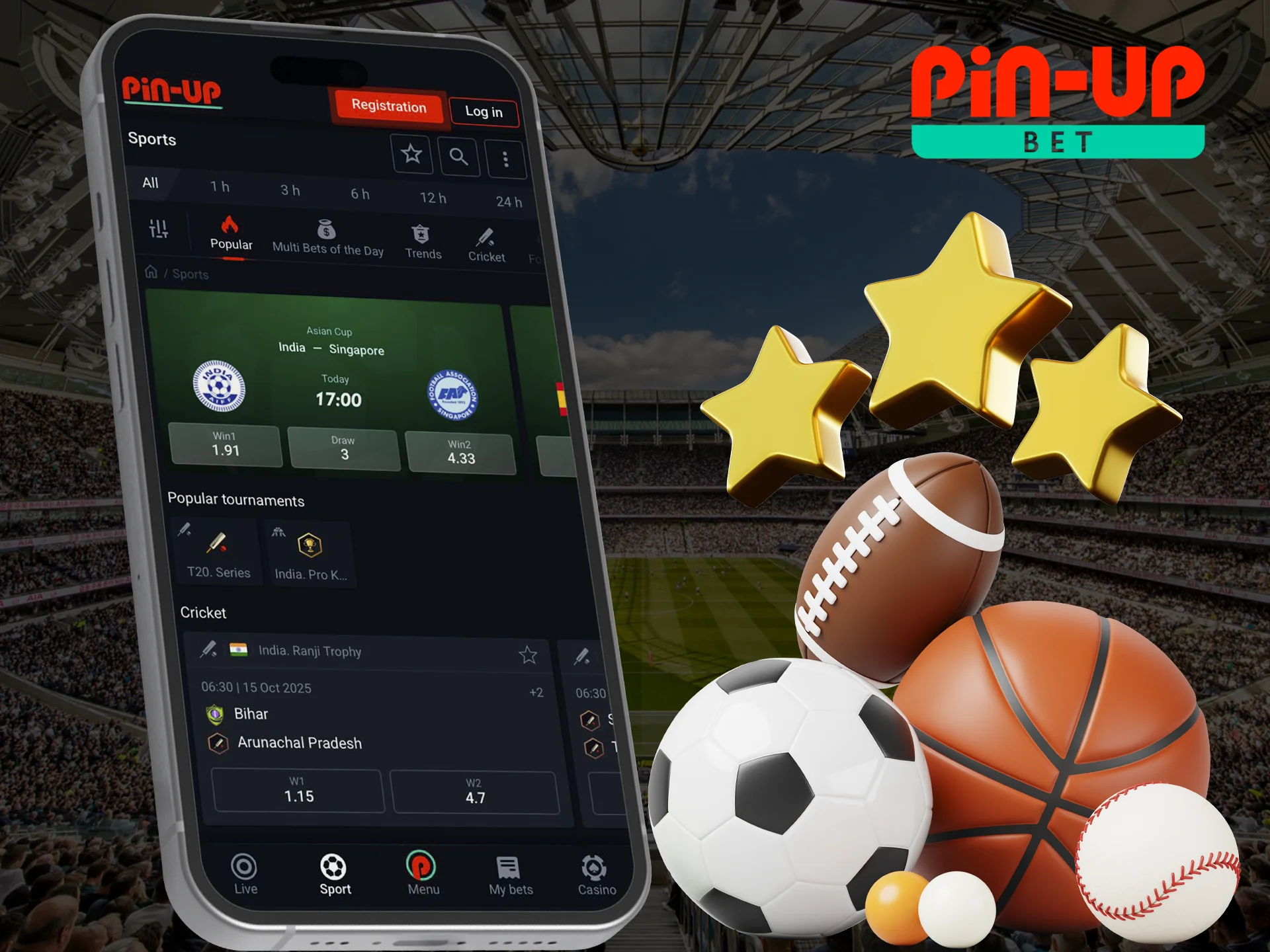 Get all the benefits of sports betting in the Pin Up app.