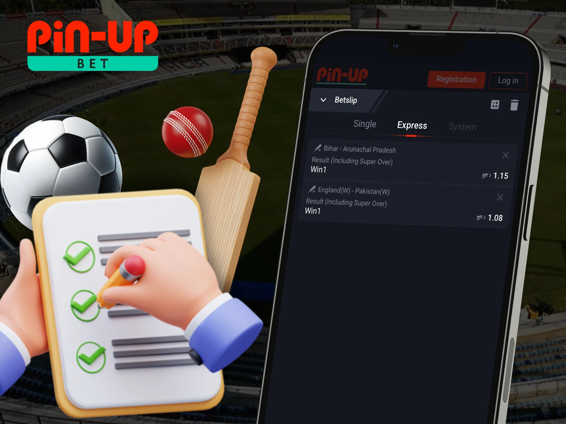Pin Up app offers a wide range of betting types.