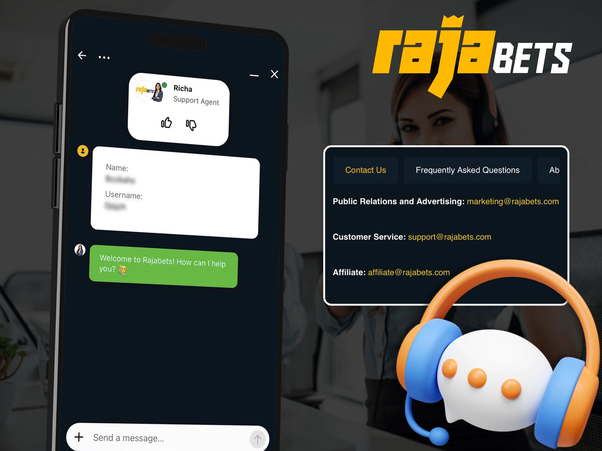 Get support when you need it using Rajabets apps.