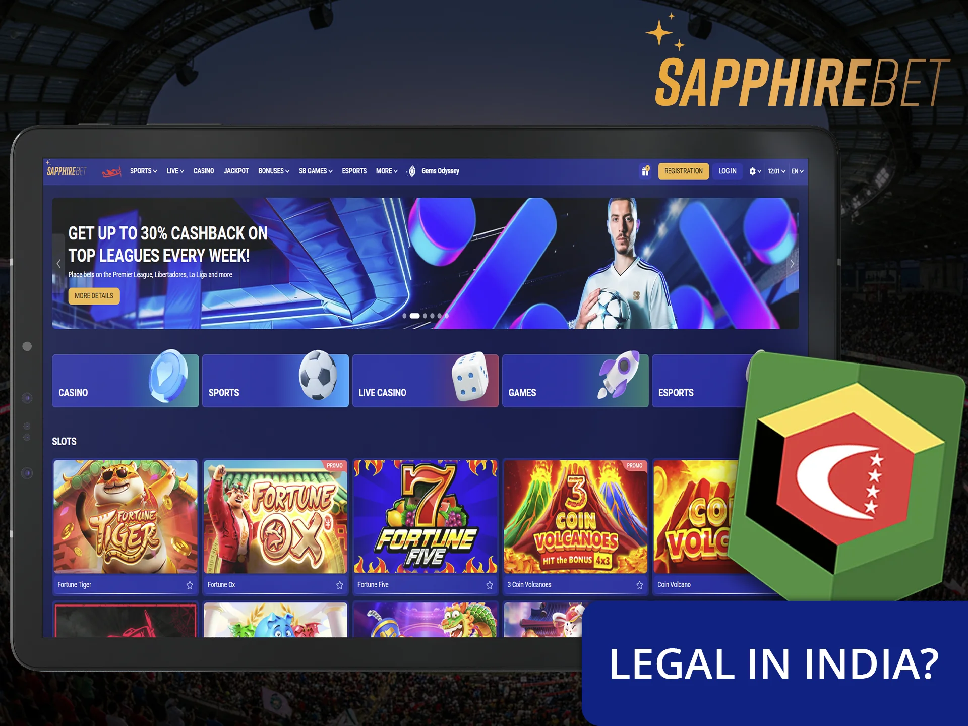 Sapphirebet is legal for players from India.
