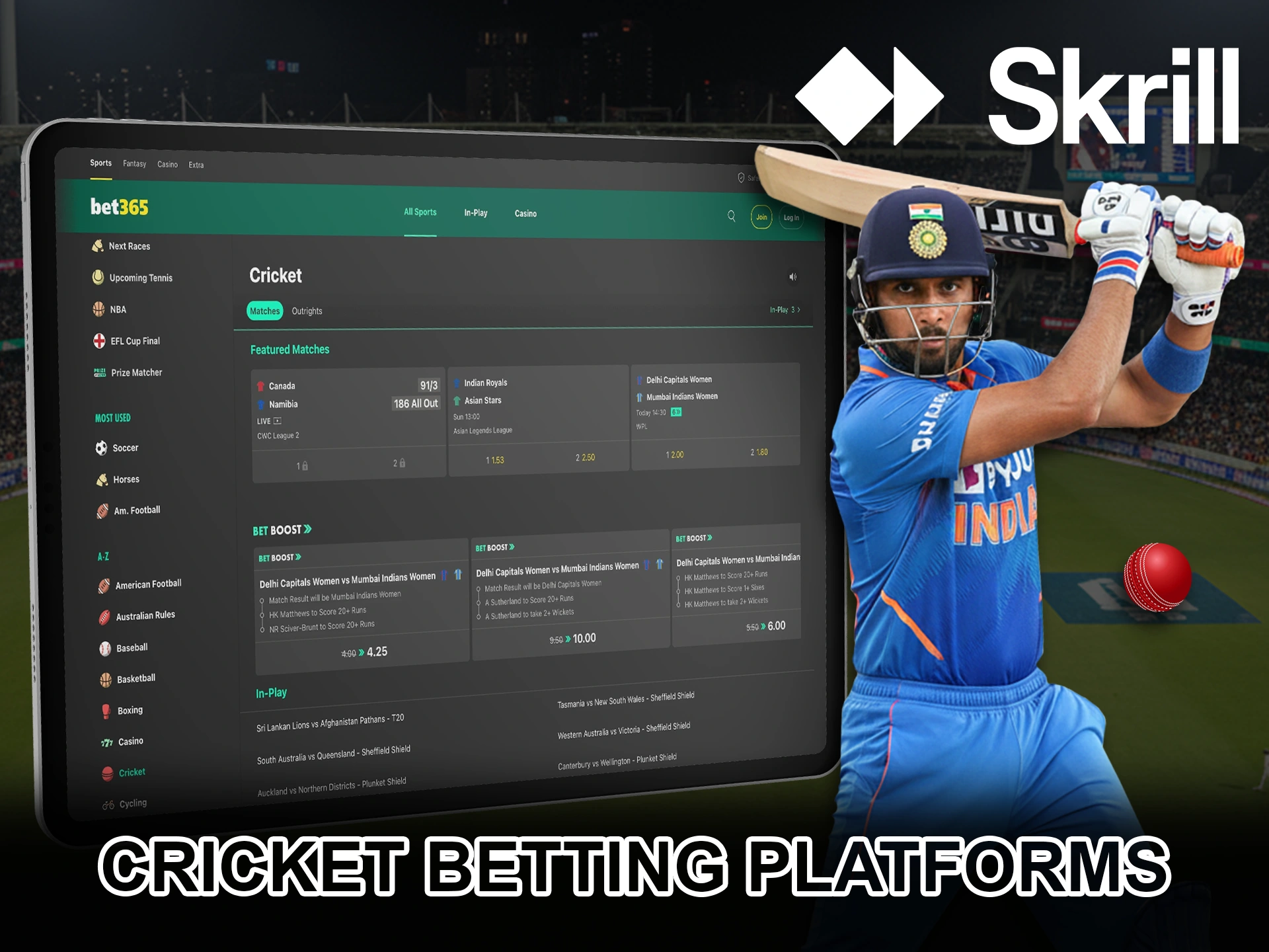 Predict the outcome of cricket matches using only Skrill.