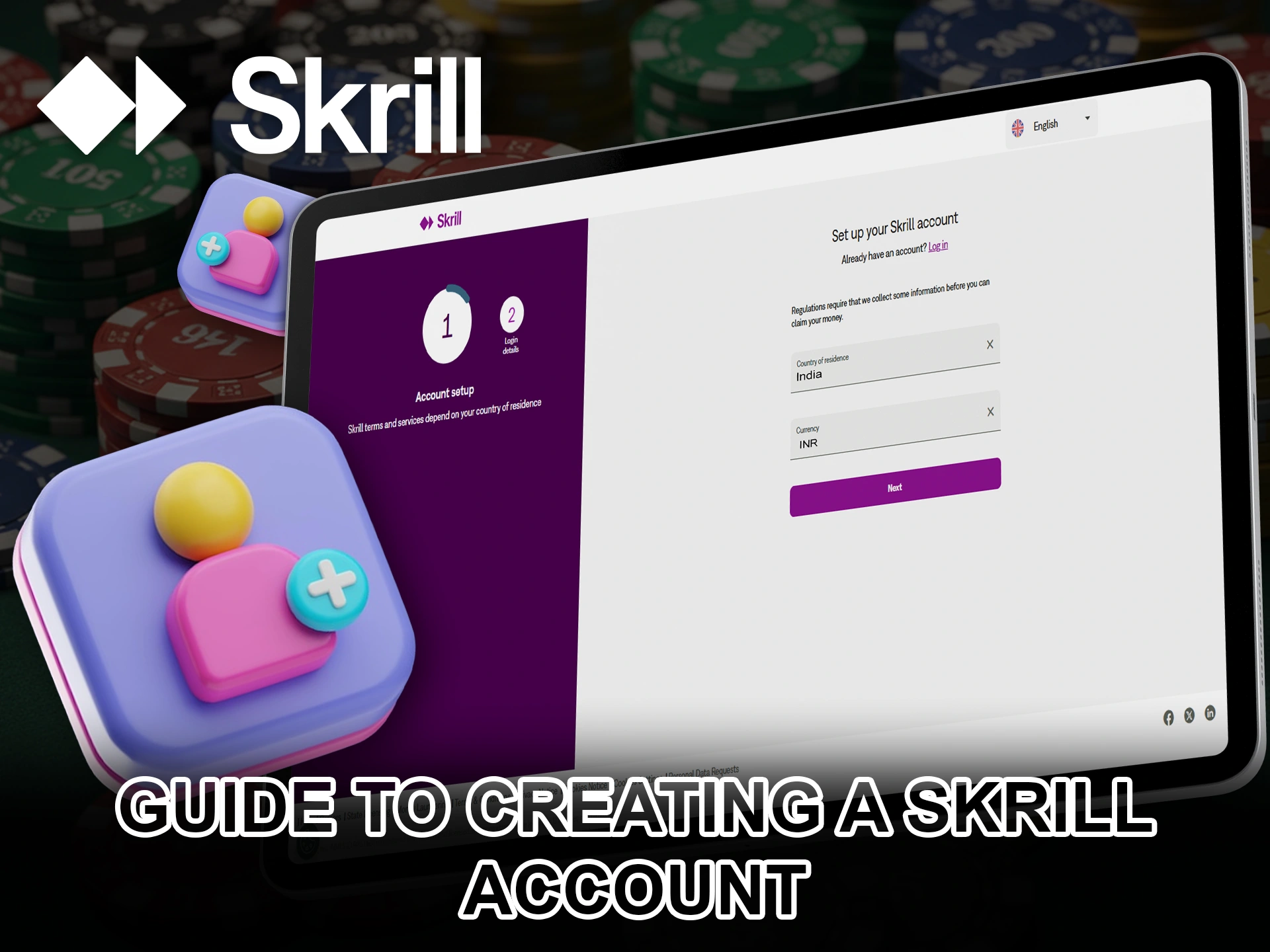 Become a Skrill client in simple steps.