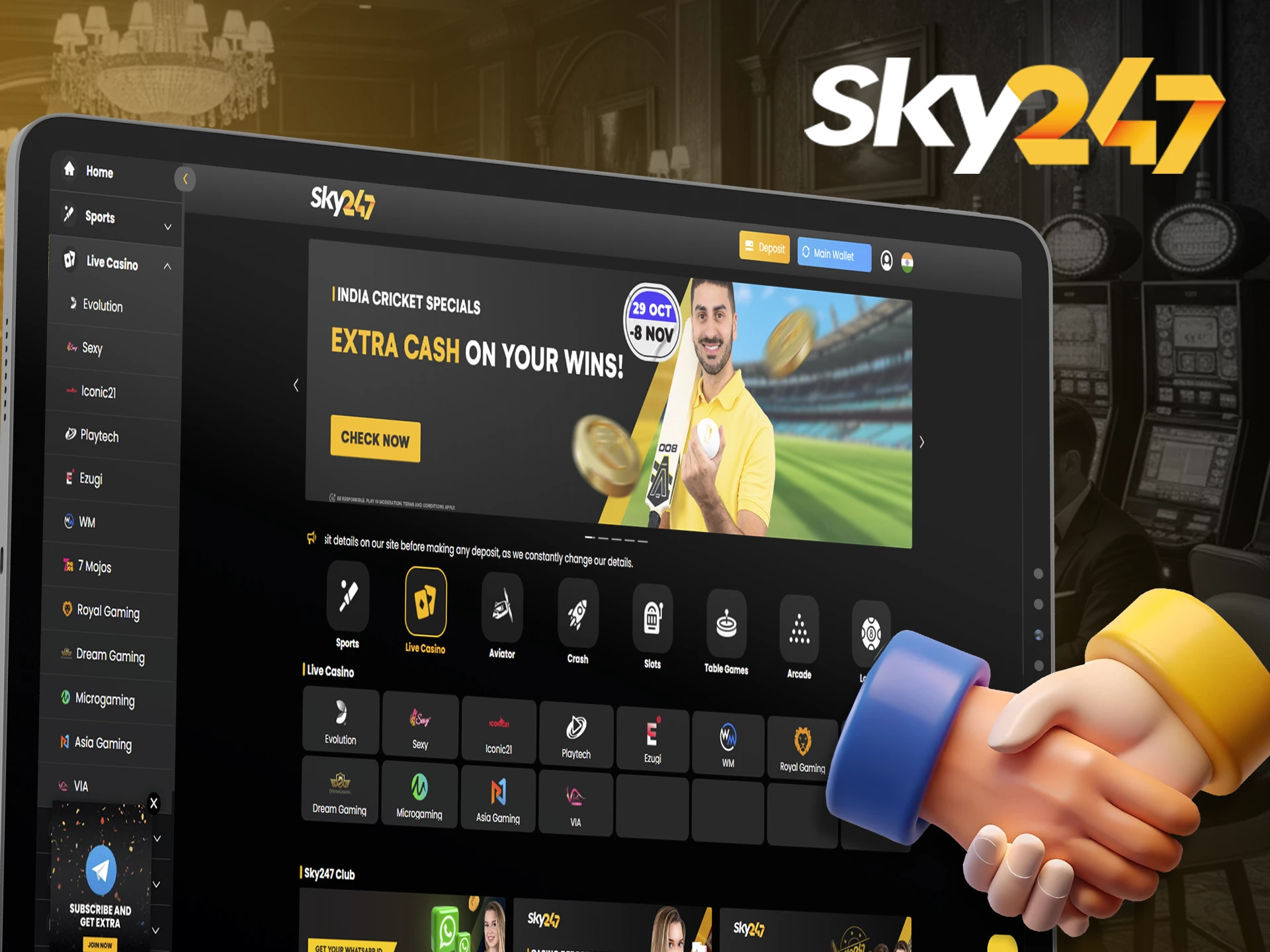 Meet the top game providers at Sky247.