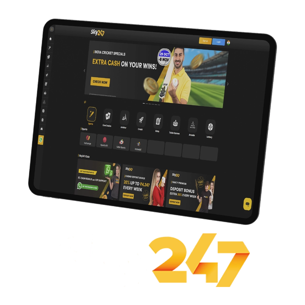 Explore casino and sports betting at Sky247.