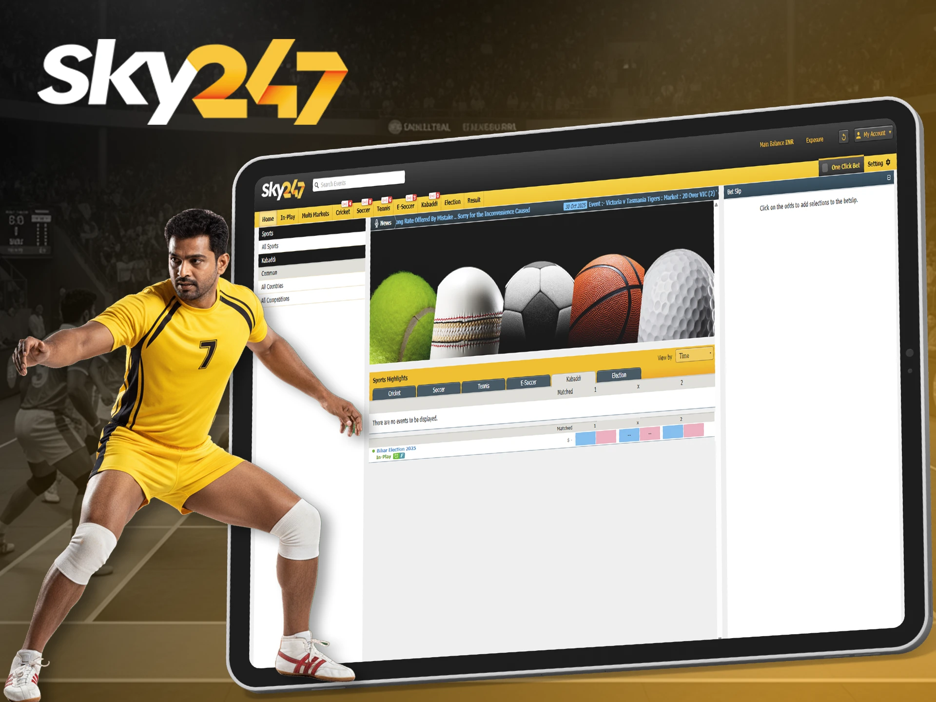 Find your favorite Kabaddi team and place a bet at Sky247.