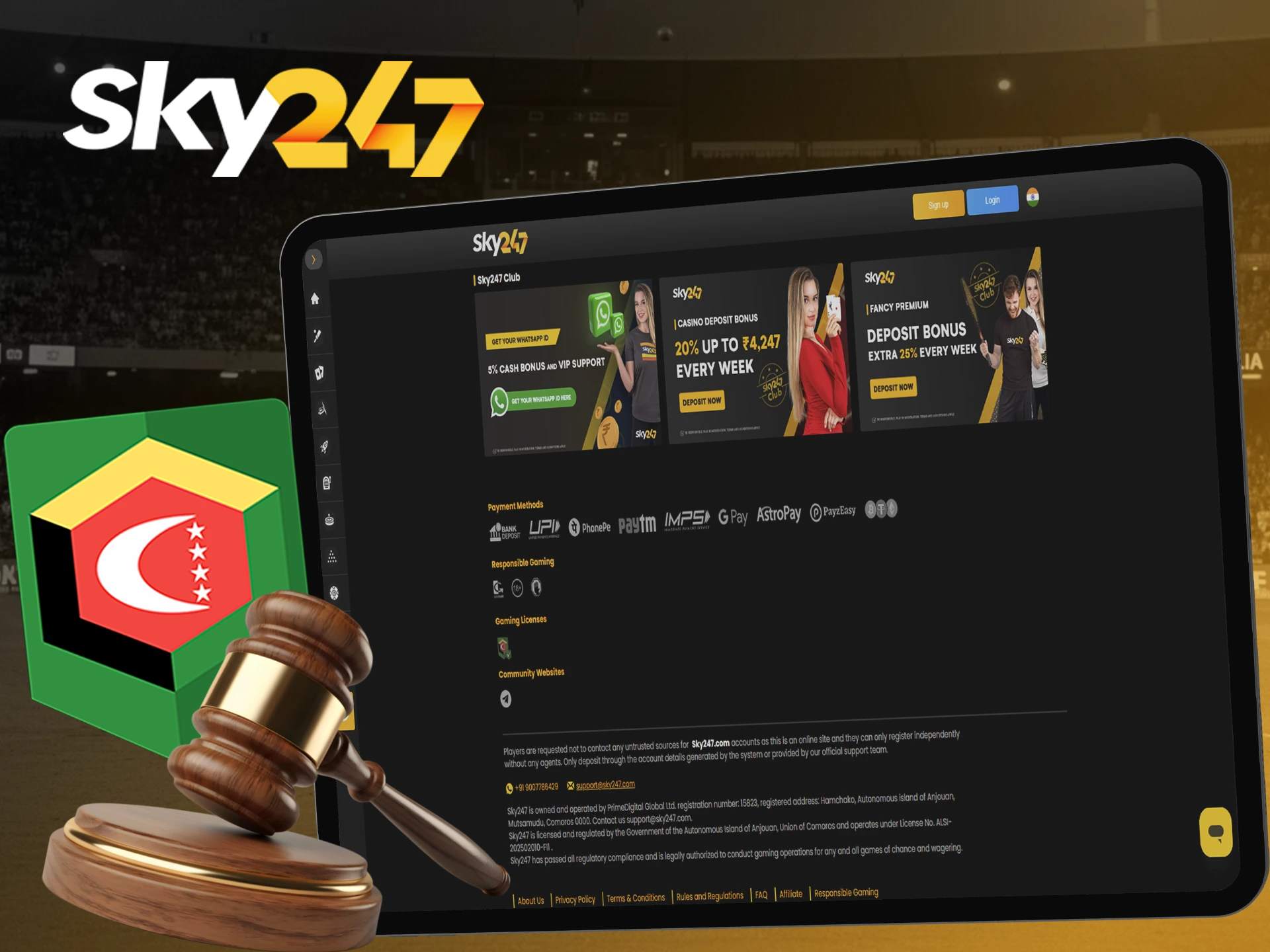 Sky247 is legal and fully official in India.