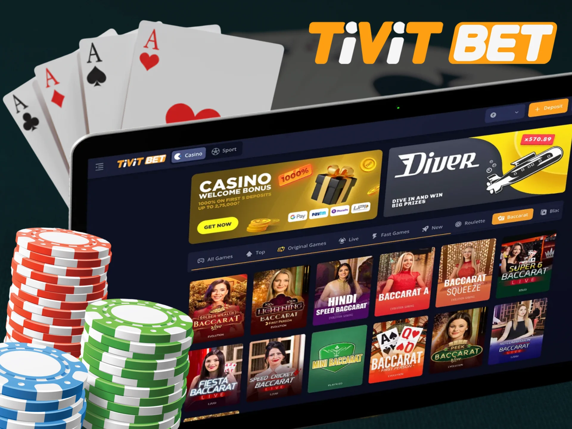 Collect the best combinations in card games at Tivitbet.