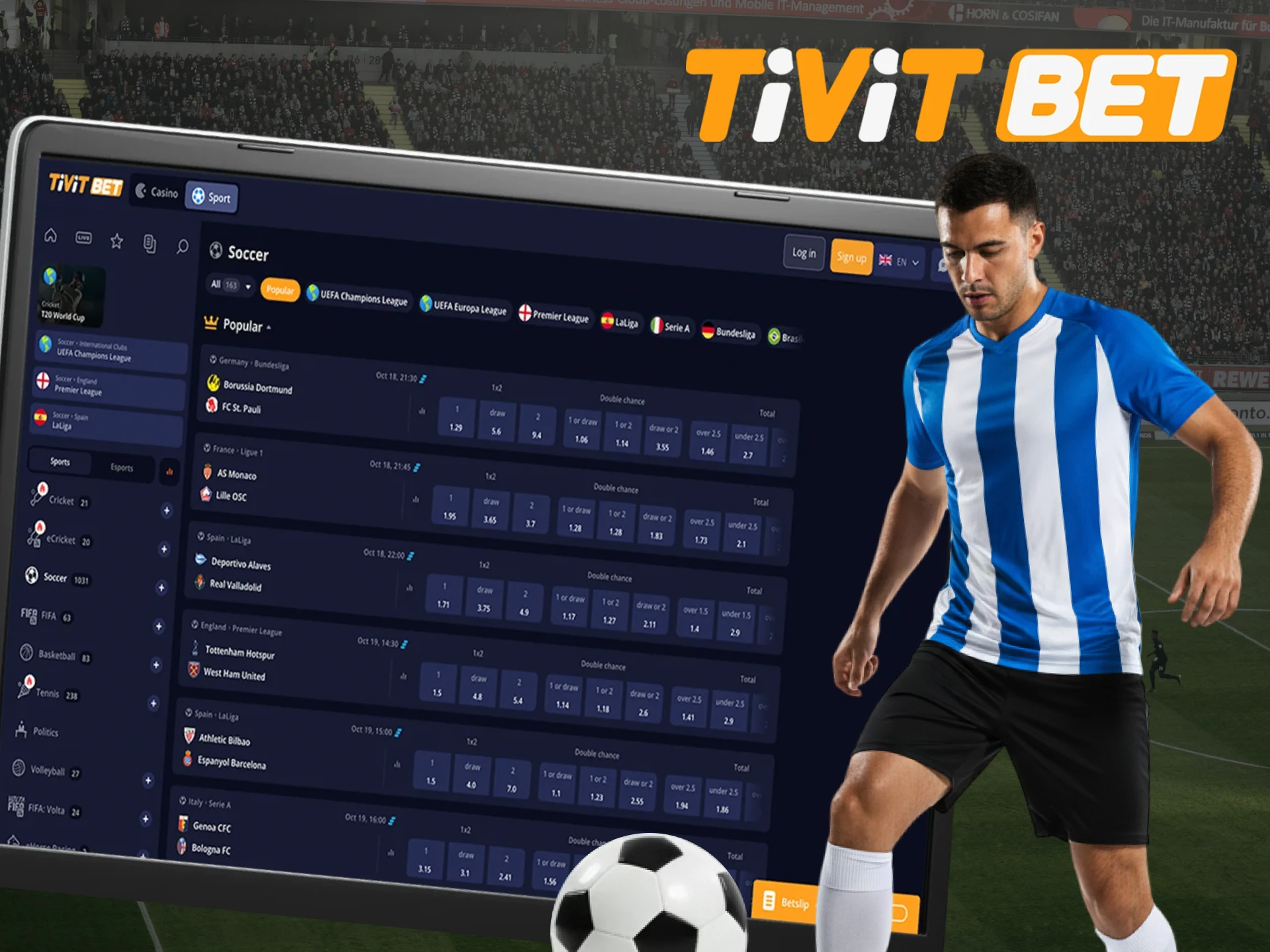 Create your predictions for soccer matches at Tivitbet.