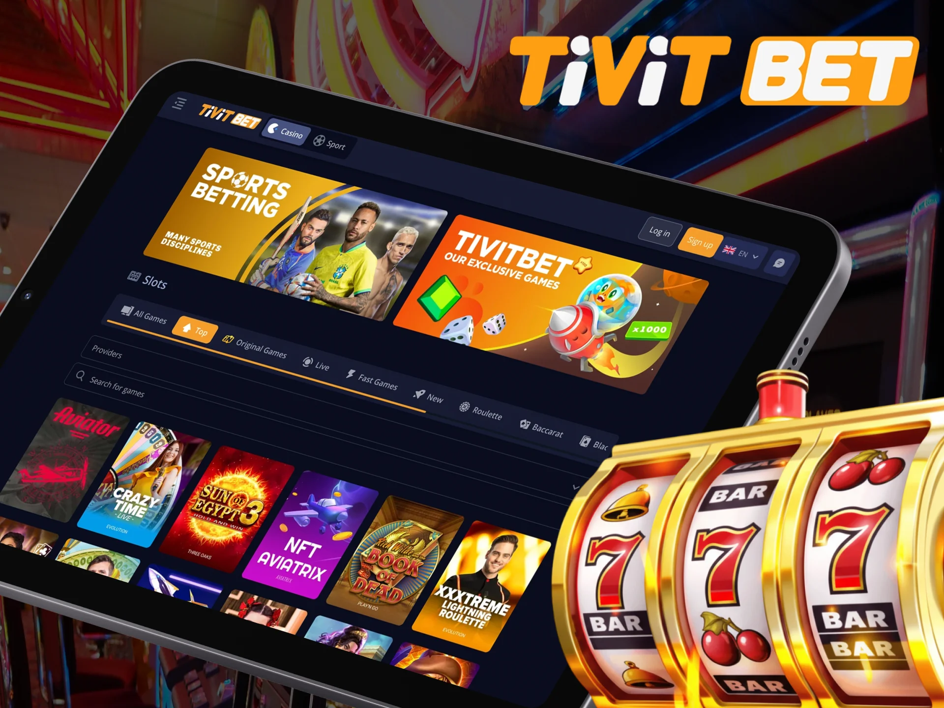 Play your favorite slot games and win with Tivitbet.