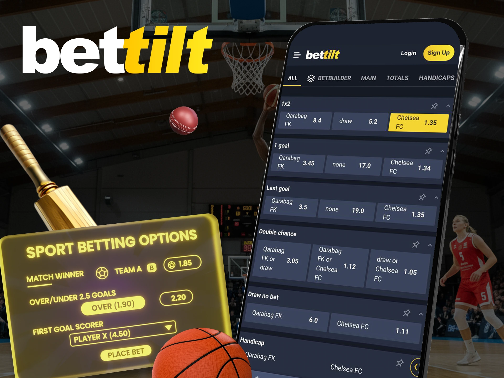 Use the options for accurate sports betting in the Bettilt app.