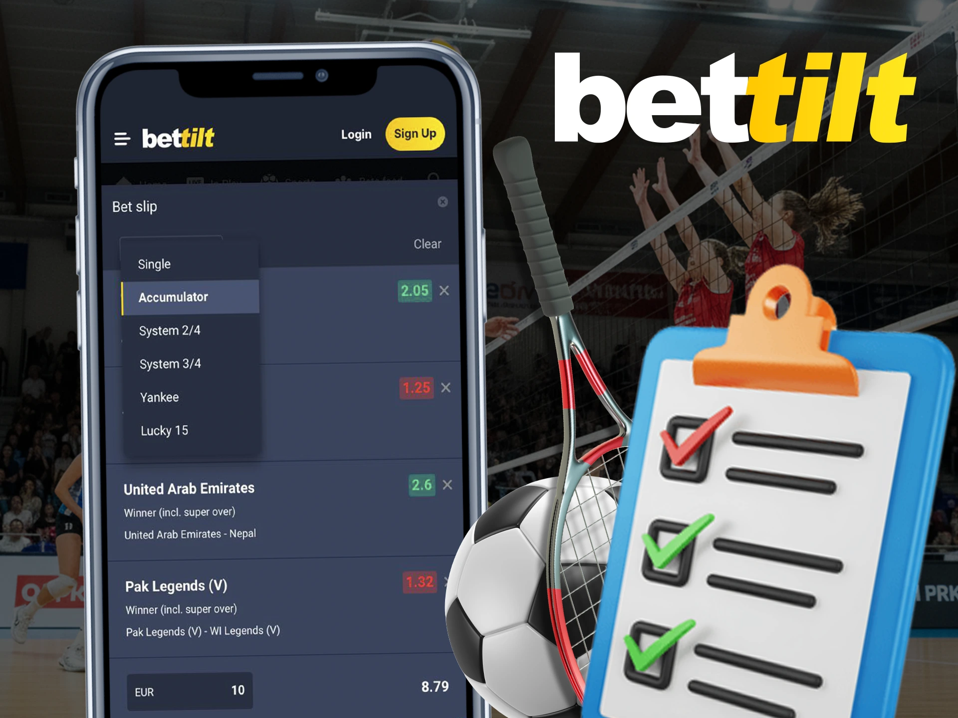 Choose bet types based on the number of matches in Bettilt.