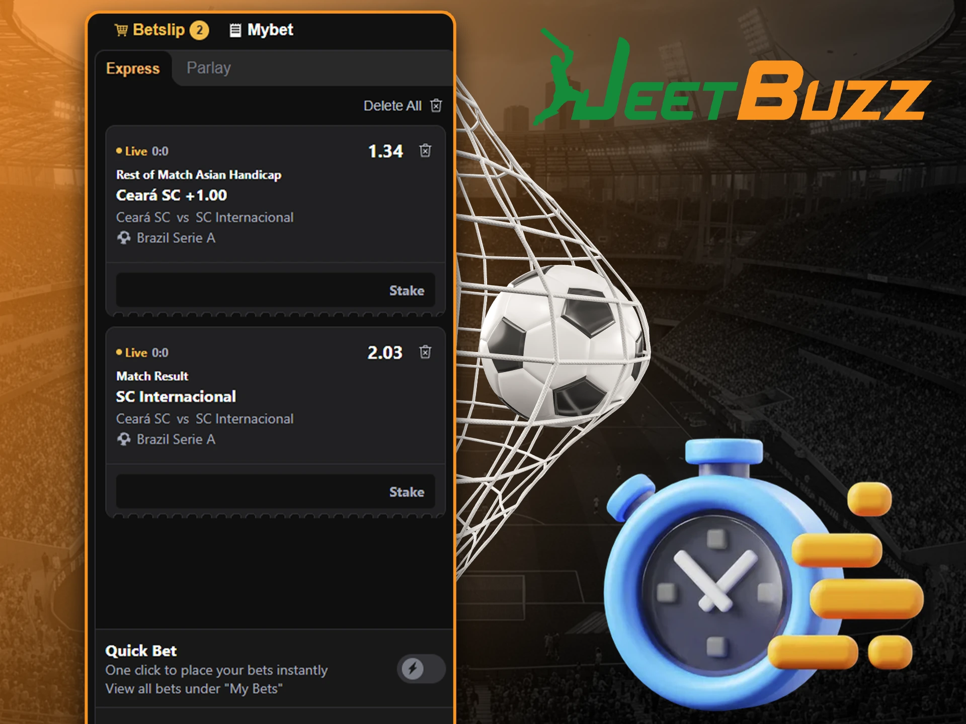 Use the express bet to win quickly in JeetBuzz.