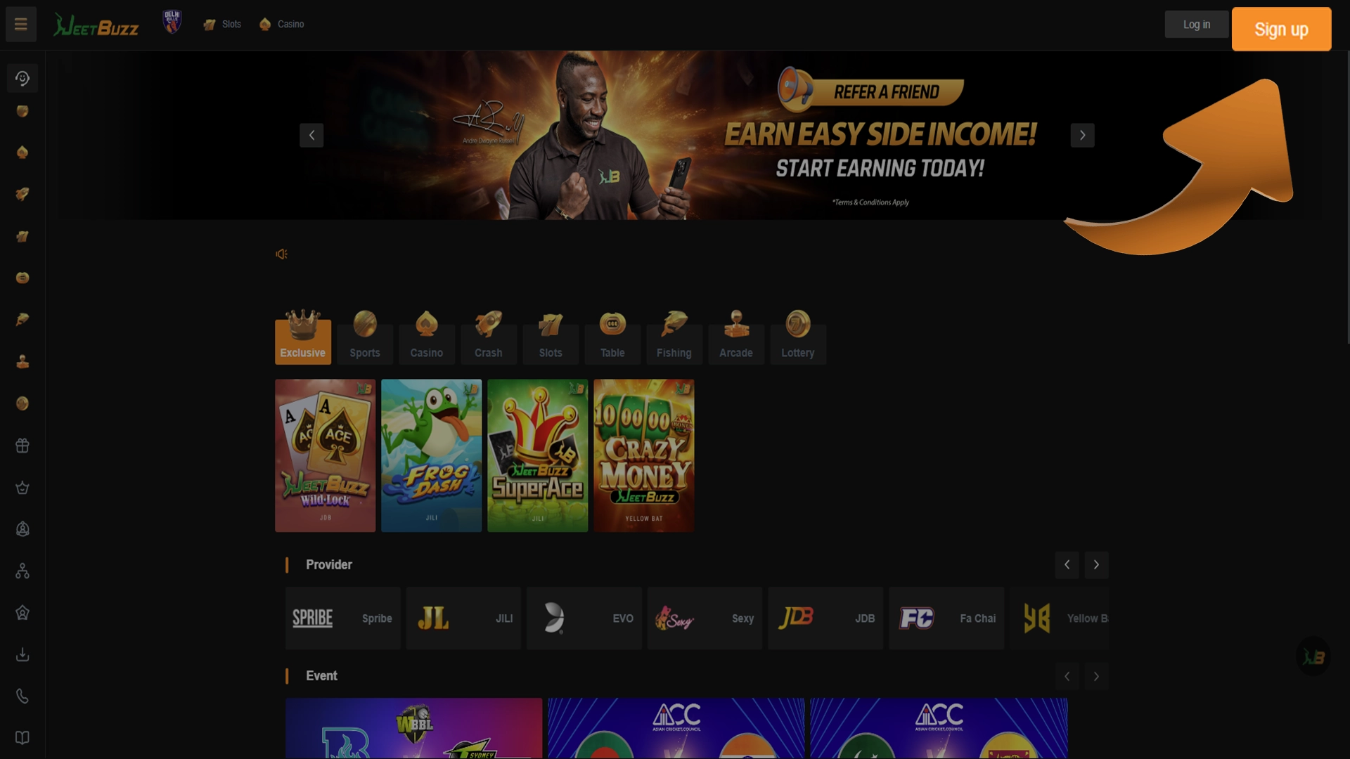 Proceed to register your JeetBuzz account by clicking the button.