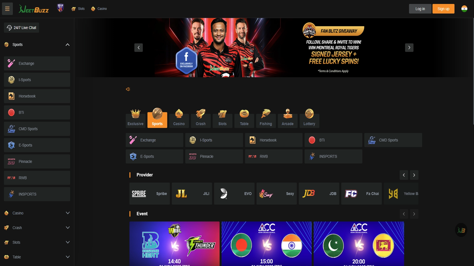 Place winning bets on popular sports with JeetBuzz.