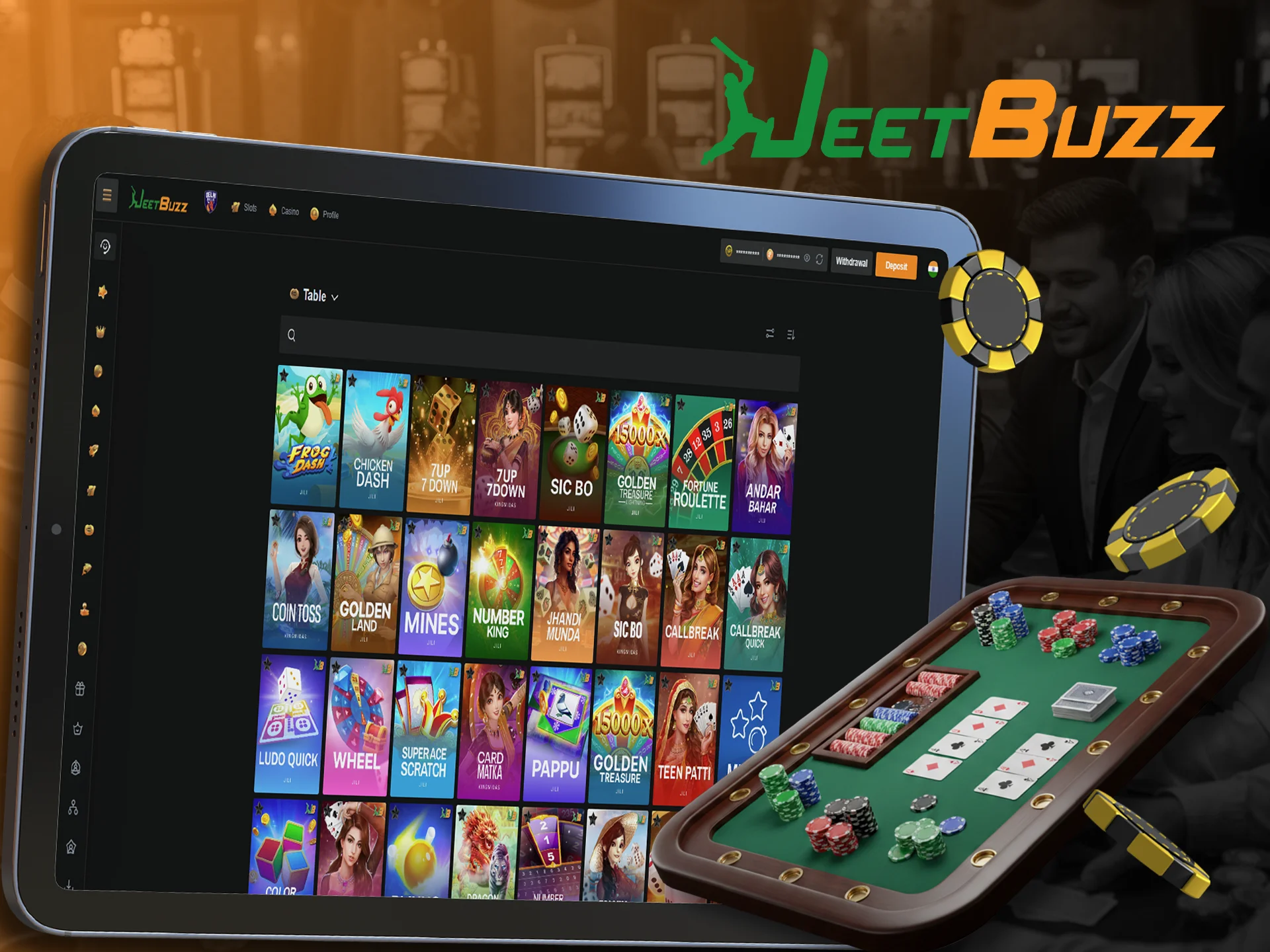 Find your winning game in the JeetBuzz table games section.