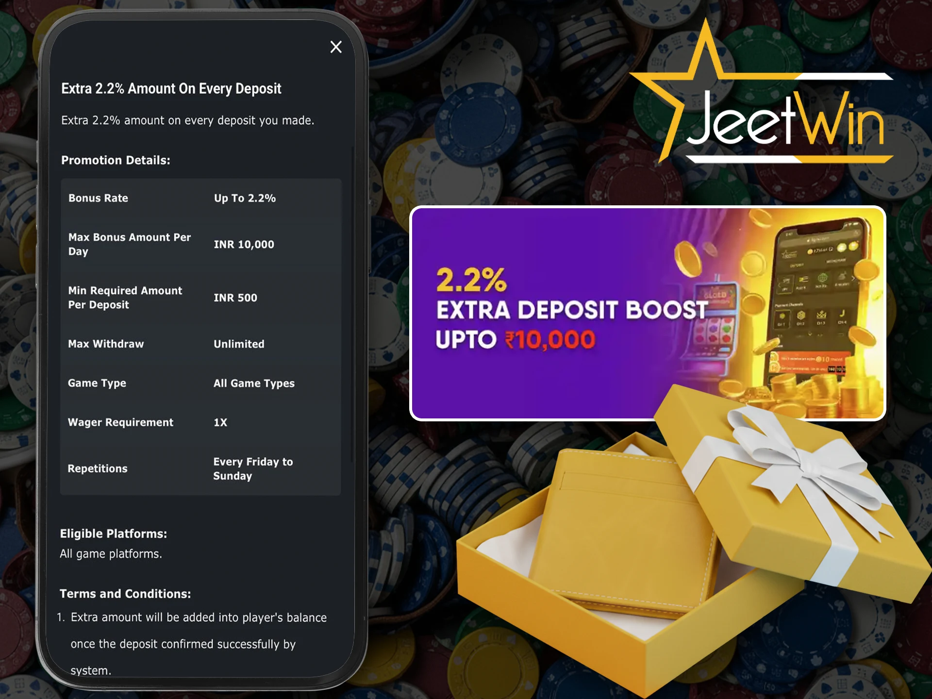 Use the bonus to win big on your Jeetwin app bets.
