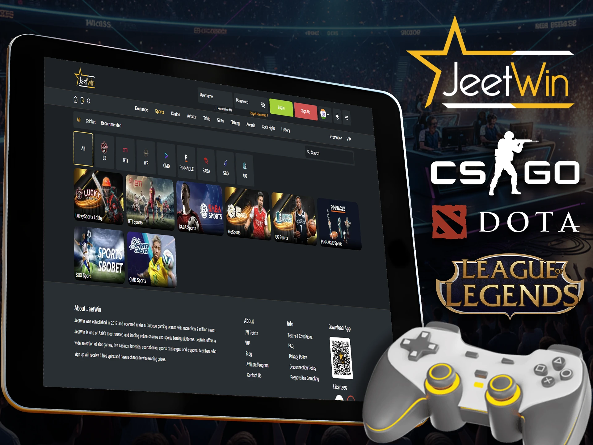 Place your bets in the Esports section and win big at JeetWin.
