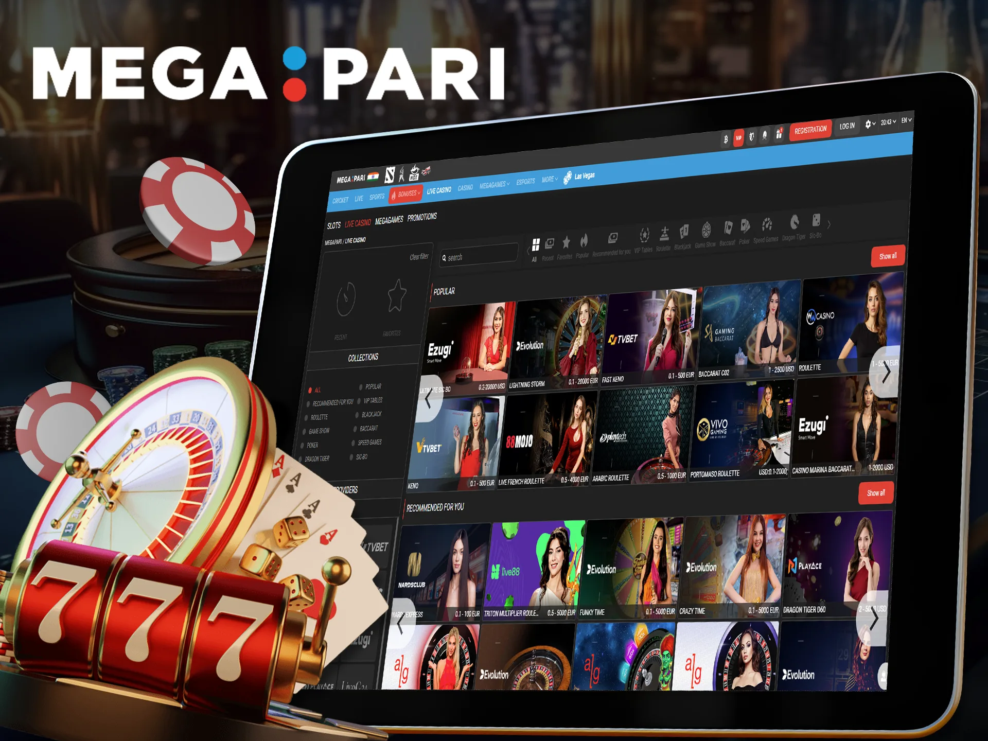 Megapari provides a diverse range of casino gaming options.