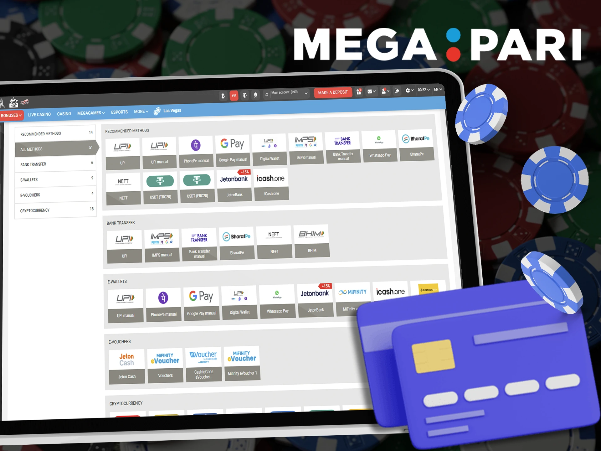 Megapari offers a wide range of convenient options for depositing and withdrawing funds.