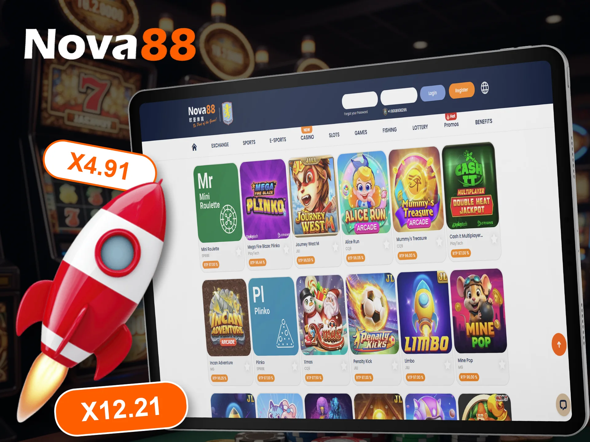 Are there games crashes at the Nova88 online casino.