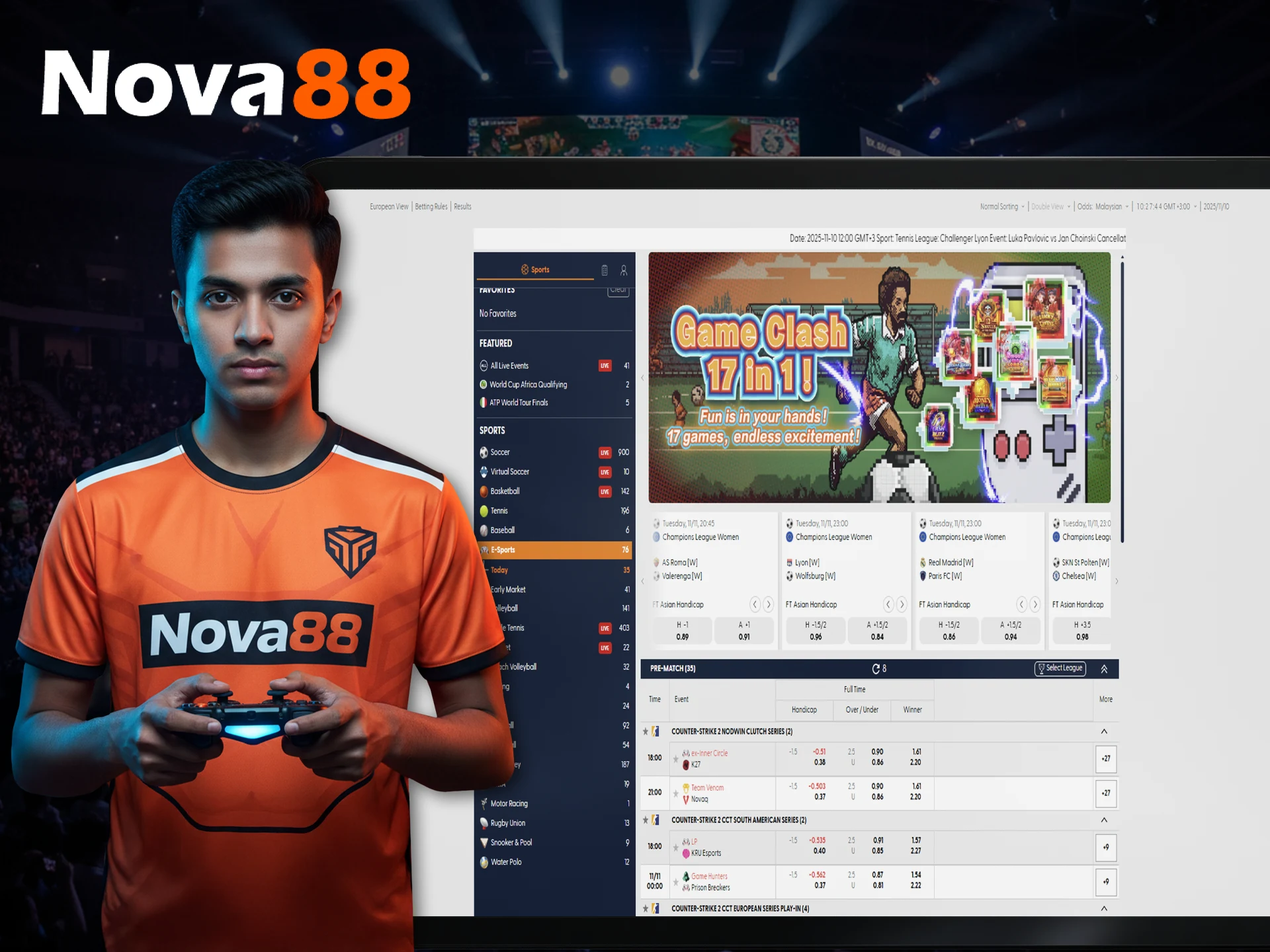What are the most popular bets on Esports games at the Nova88 online casino.