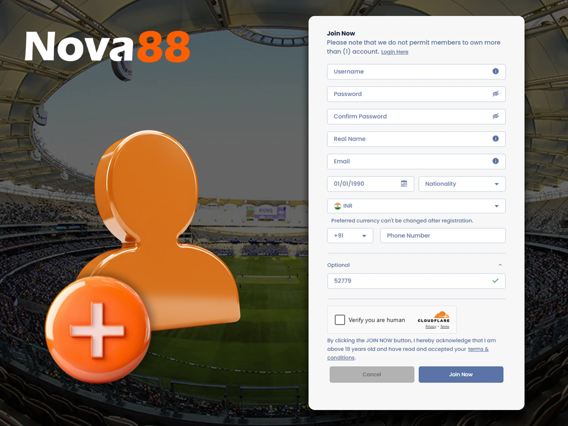 Do I need to have an account to place bets at the Nova88 online casino.
