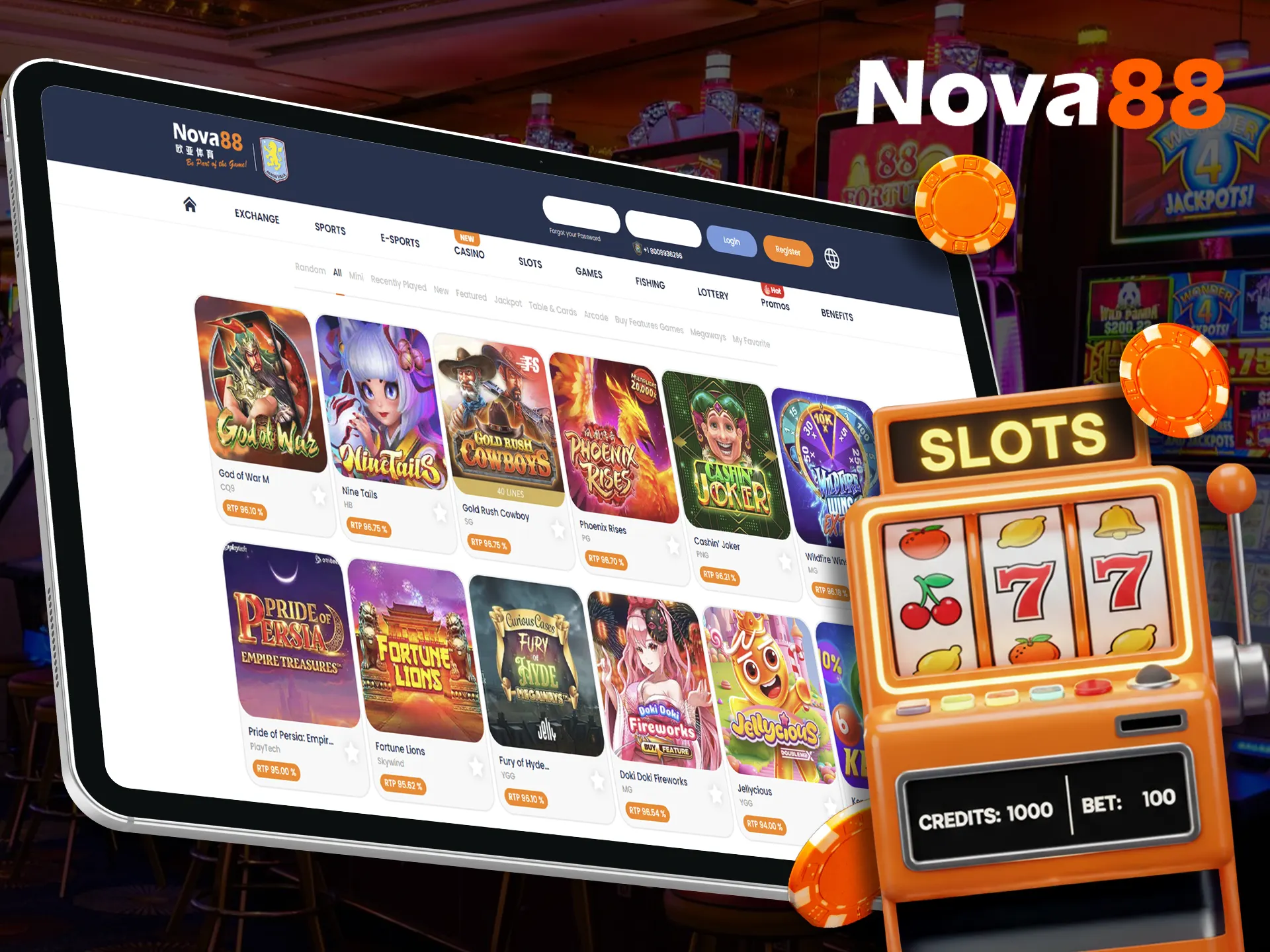 What are the most popular slot games at the Nova88 online casino.