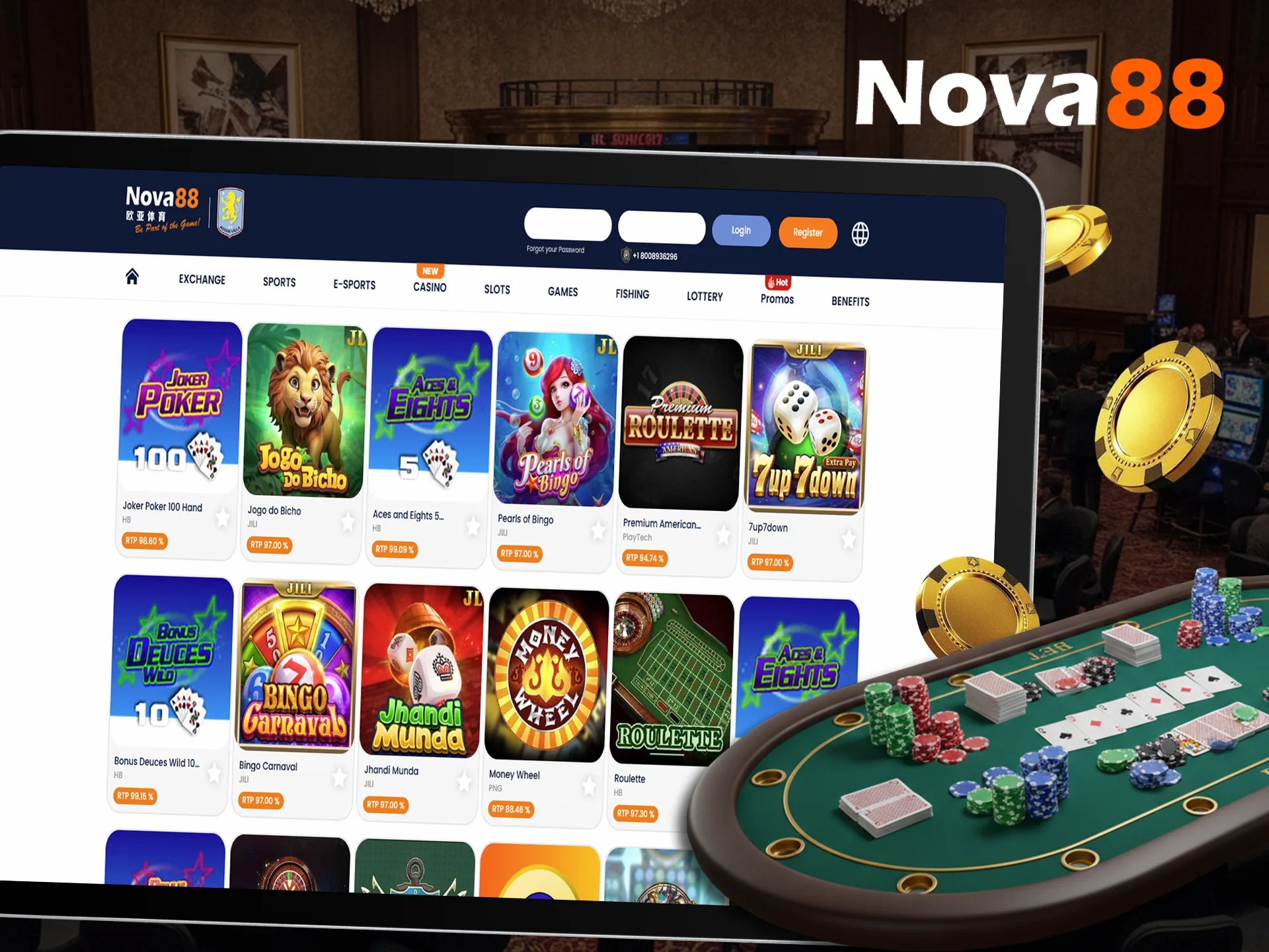 What table games are there at the Nova88 online casino.