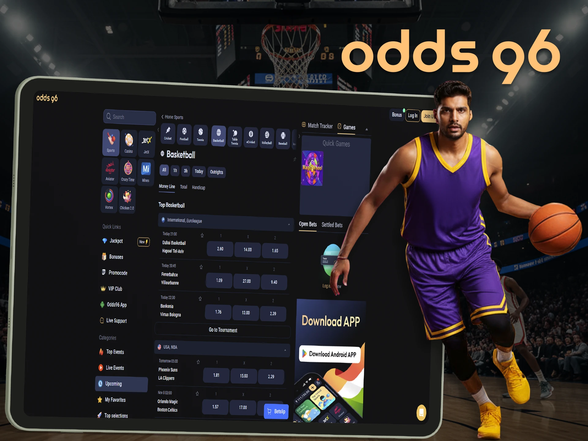 Bet on a score or a win for the team at Odds96.