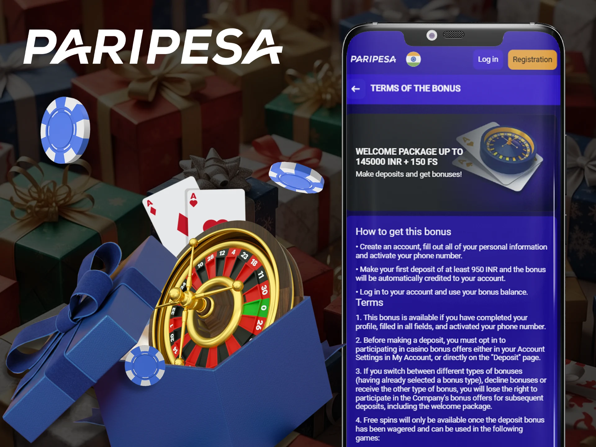 Welcome bonus is already waiting for you in the Paripesa app.