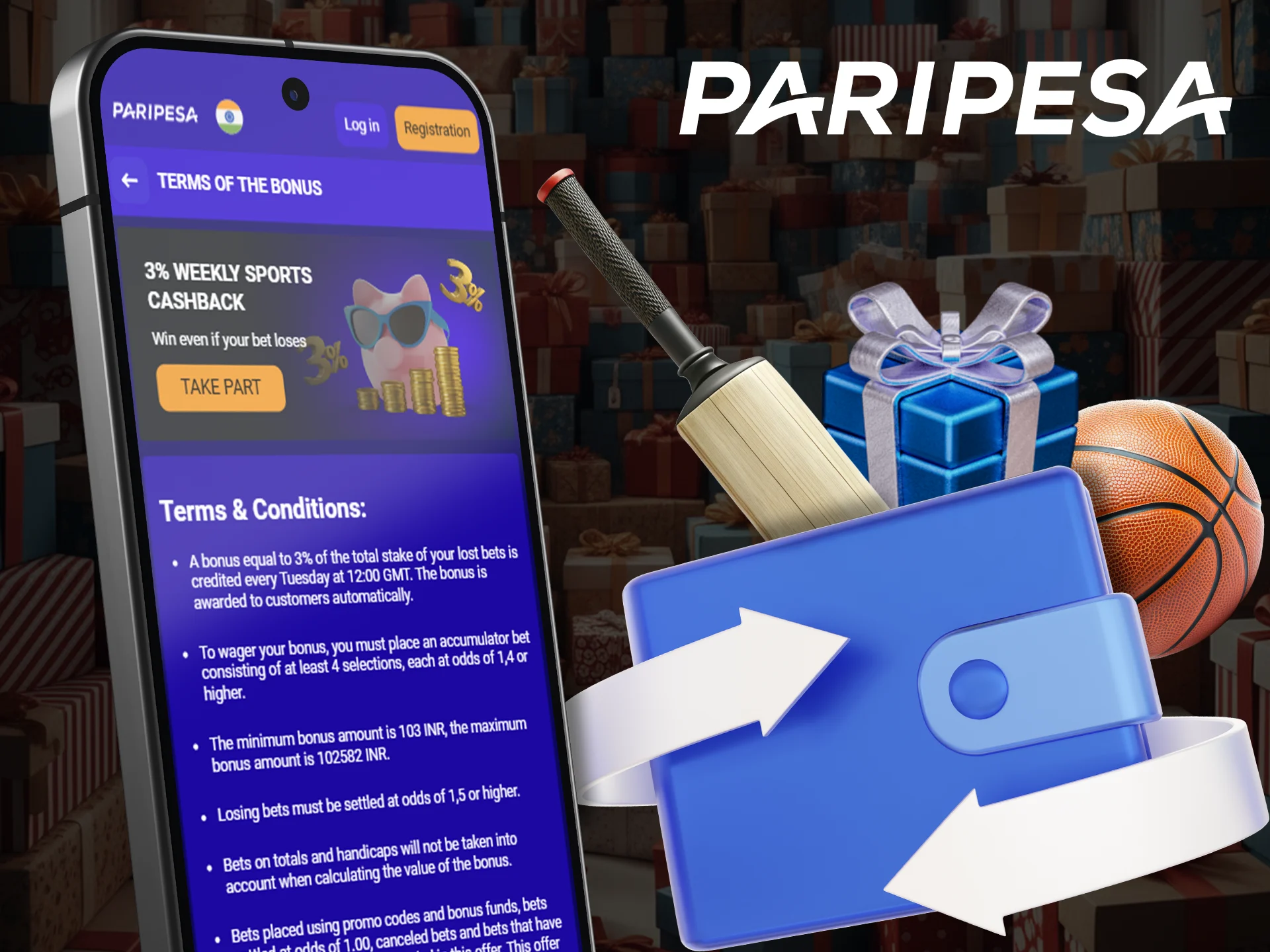 Predict match outcomes and get cashback with a bonus in Paripesa app.