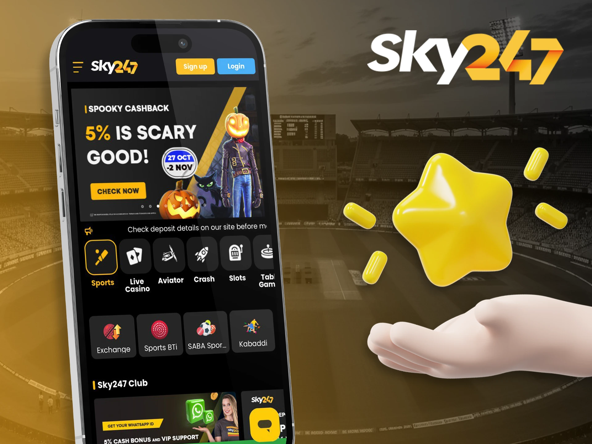 Get more chances to win with Sky247 features.