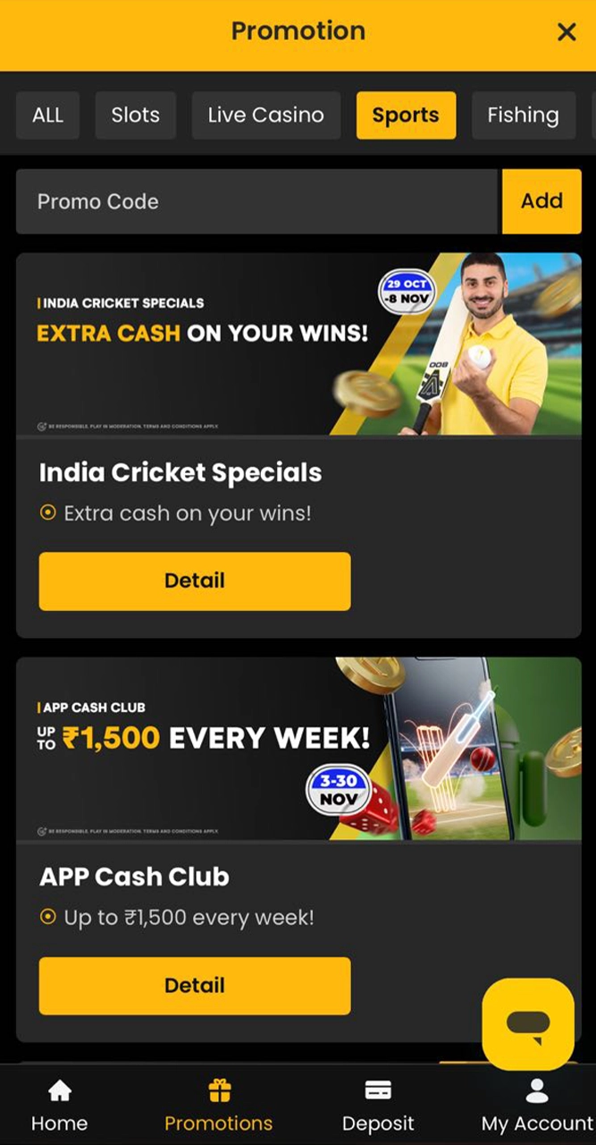 A multitude of bonuses are already waiting for you in the bonuses section at Sky247.