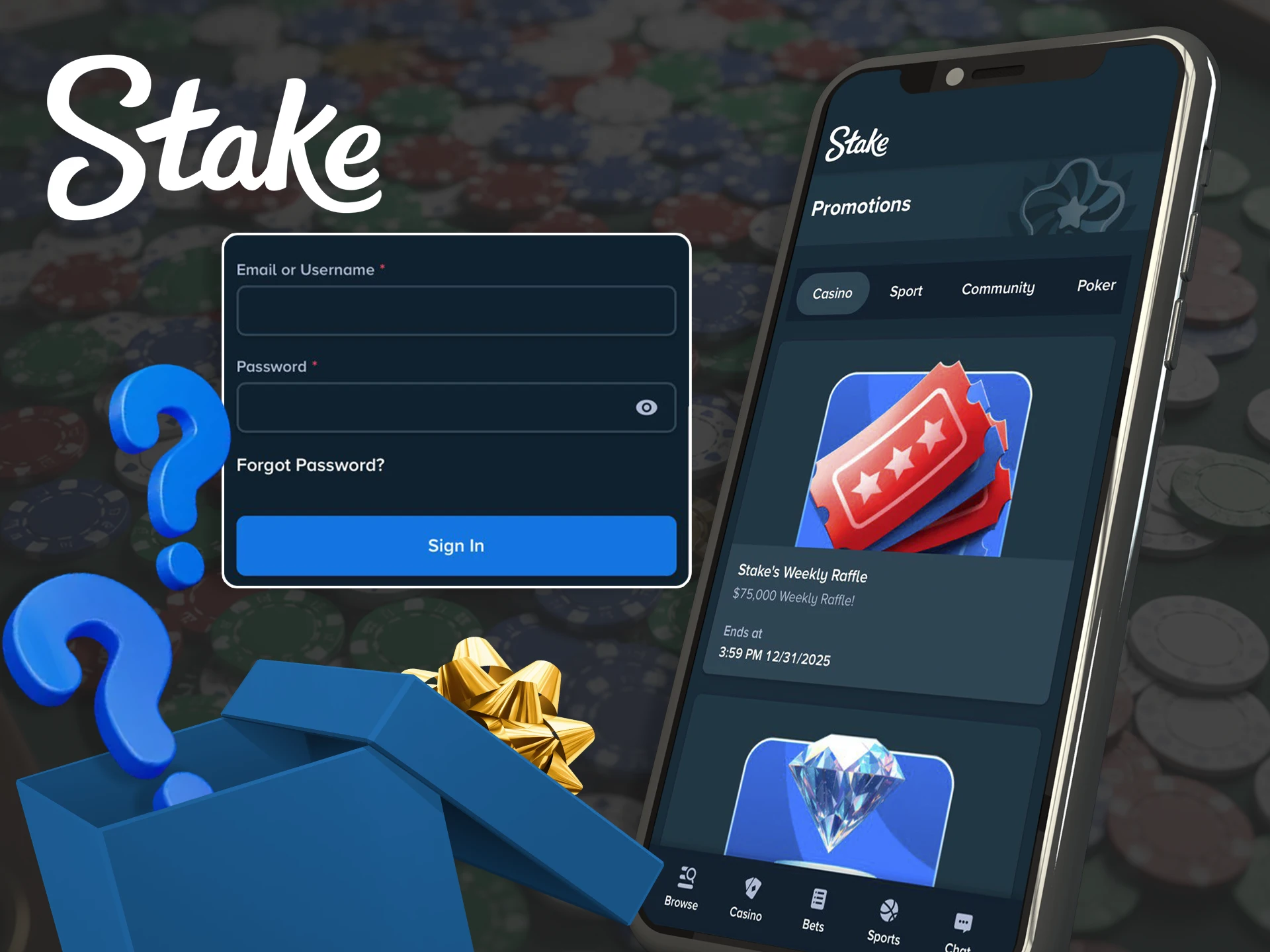 Find out how to get a bonus from Stake in the app.