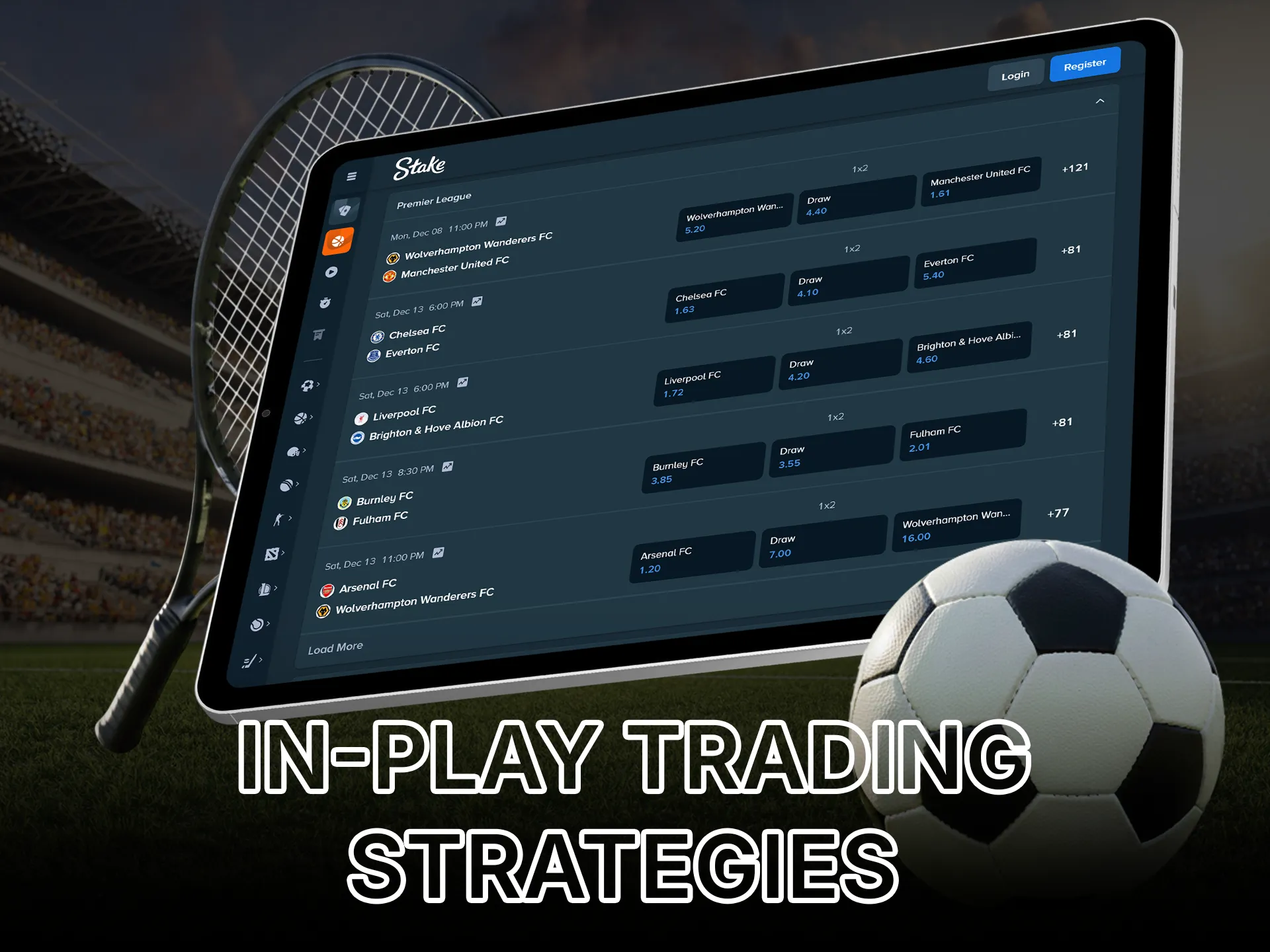 Use strategies in live trading to profit from odds during the game.