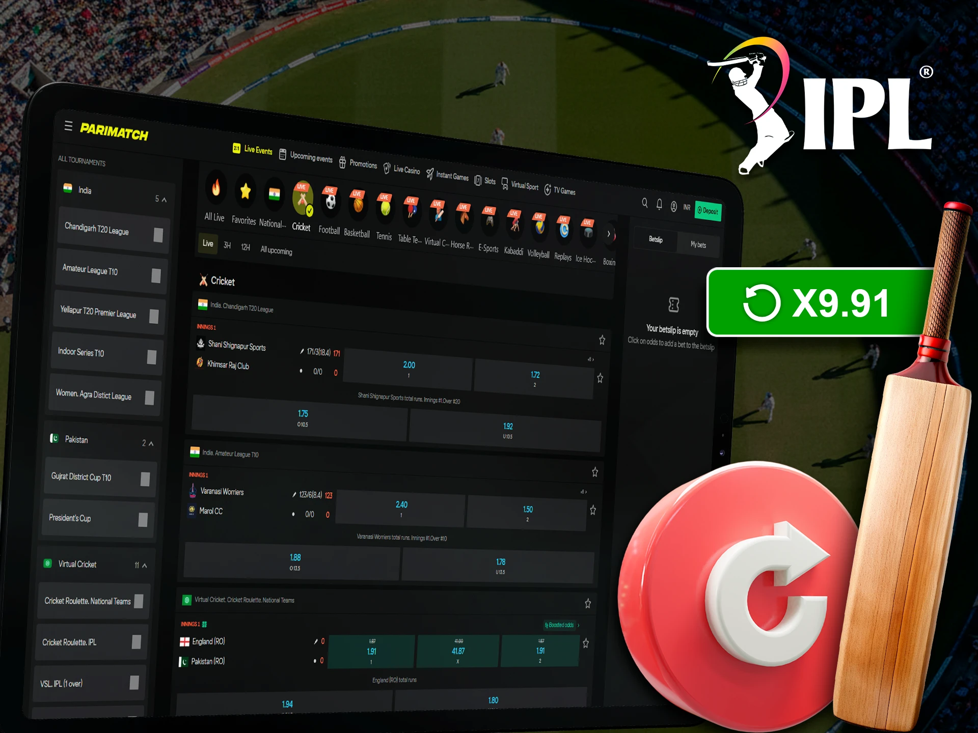 Get a chance to bet at good odds in the IPL live tournament.