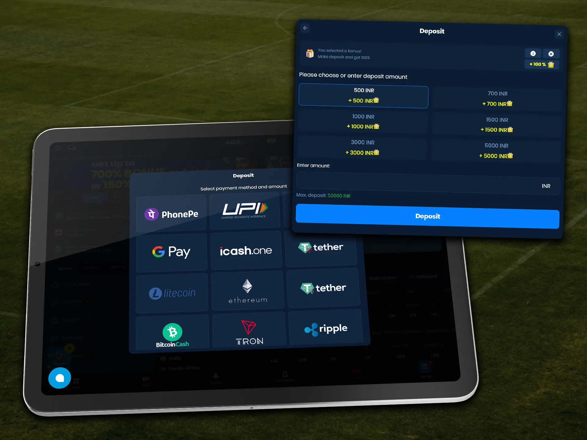 Deposit funds quickly via local payments and cryptocurrency on legal betting sites.