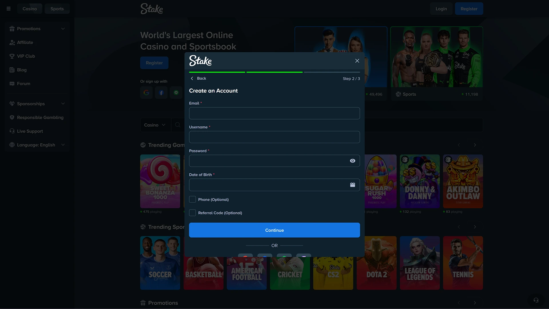 Register on a legal Indian betting site.