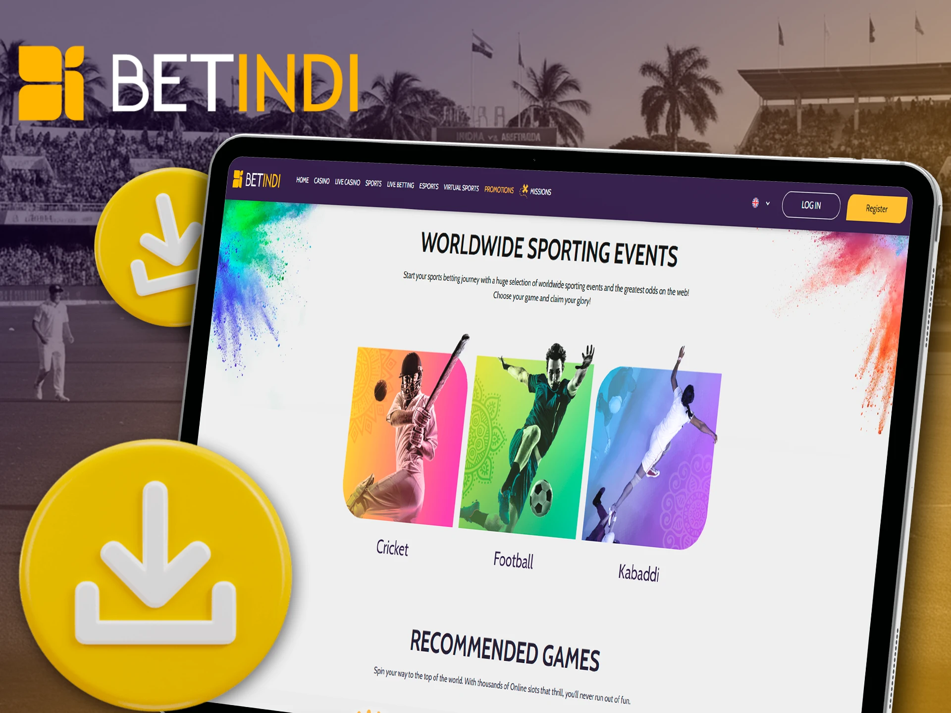 Install the Betindi app on your pc where bonuses and luck await you.