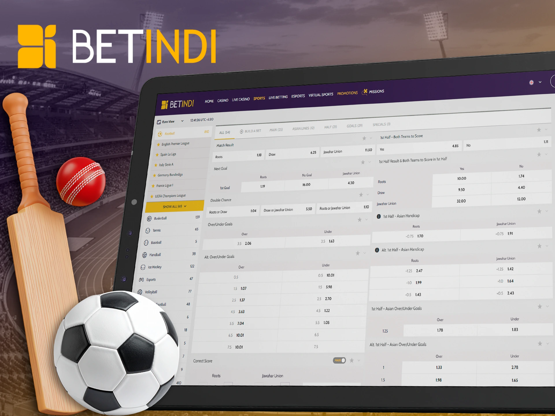 Use the betting options for more correct bets in Betindi.