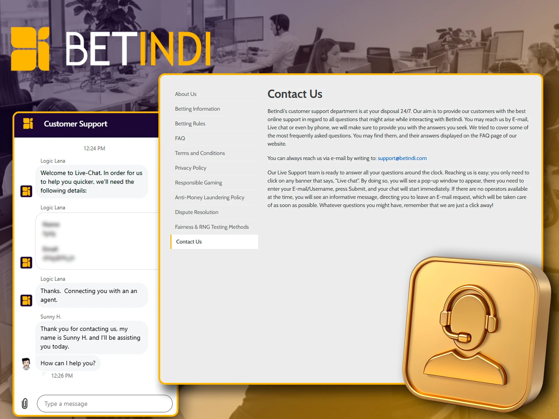 Contact the Betindi team if you have any difficulties.