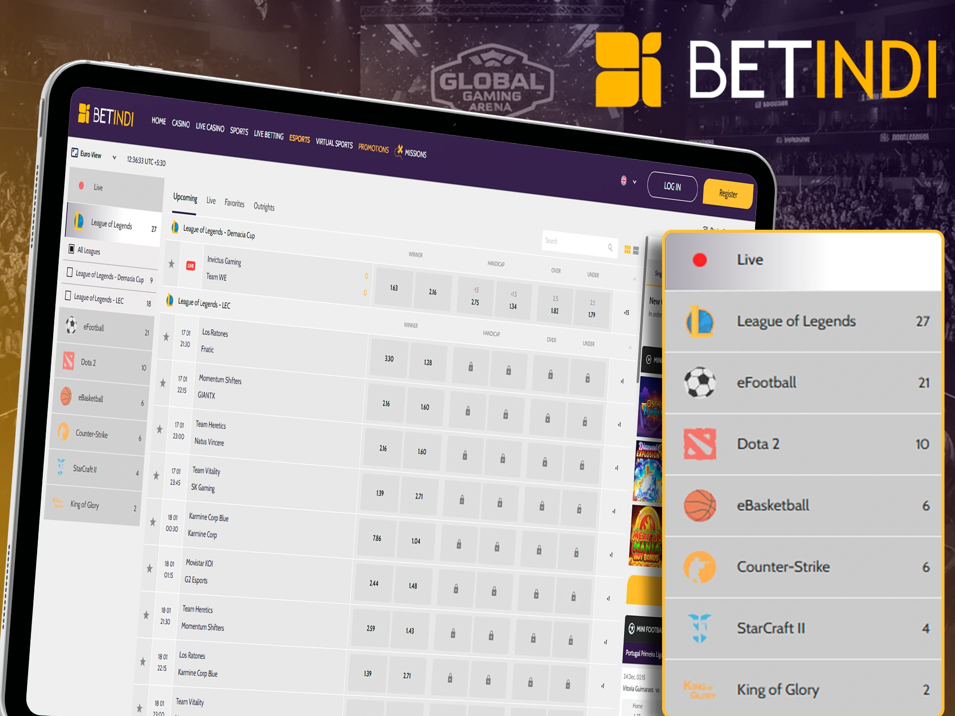 Keep an eye on esport tournament betting with Betindi.