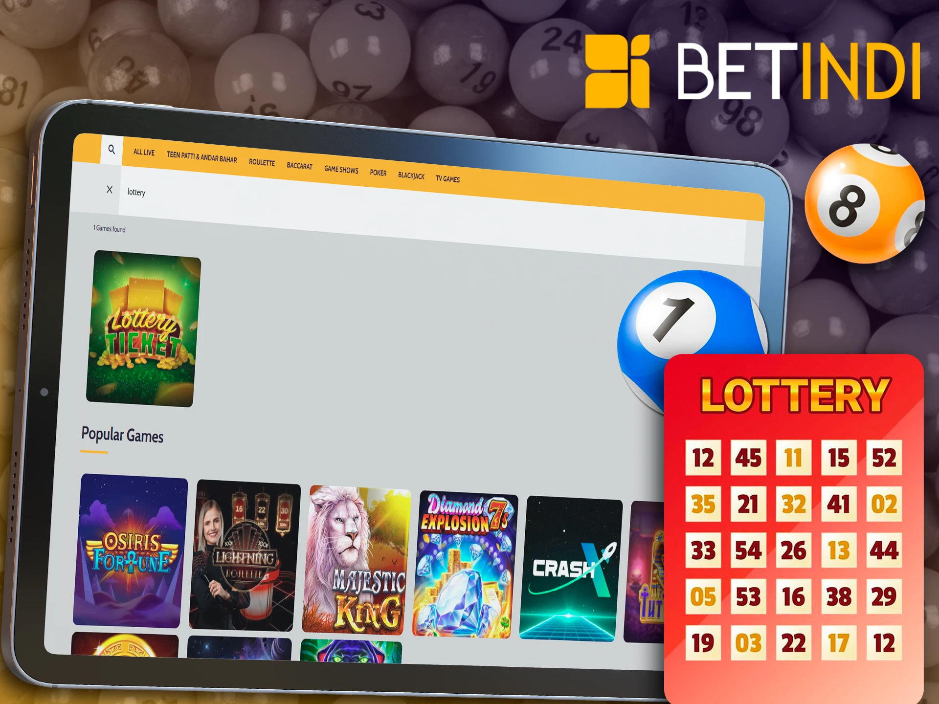 Trust your luck and pick a winning lottery ticket at Betindi.
