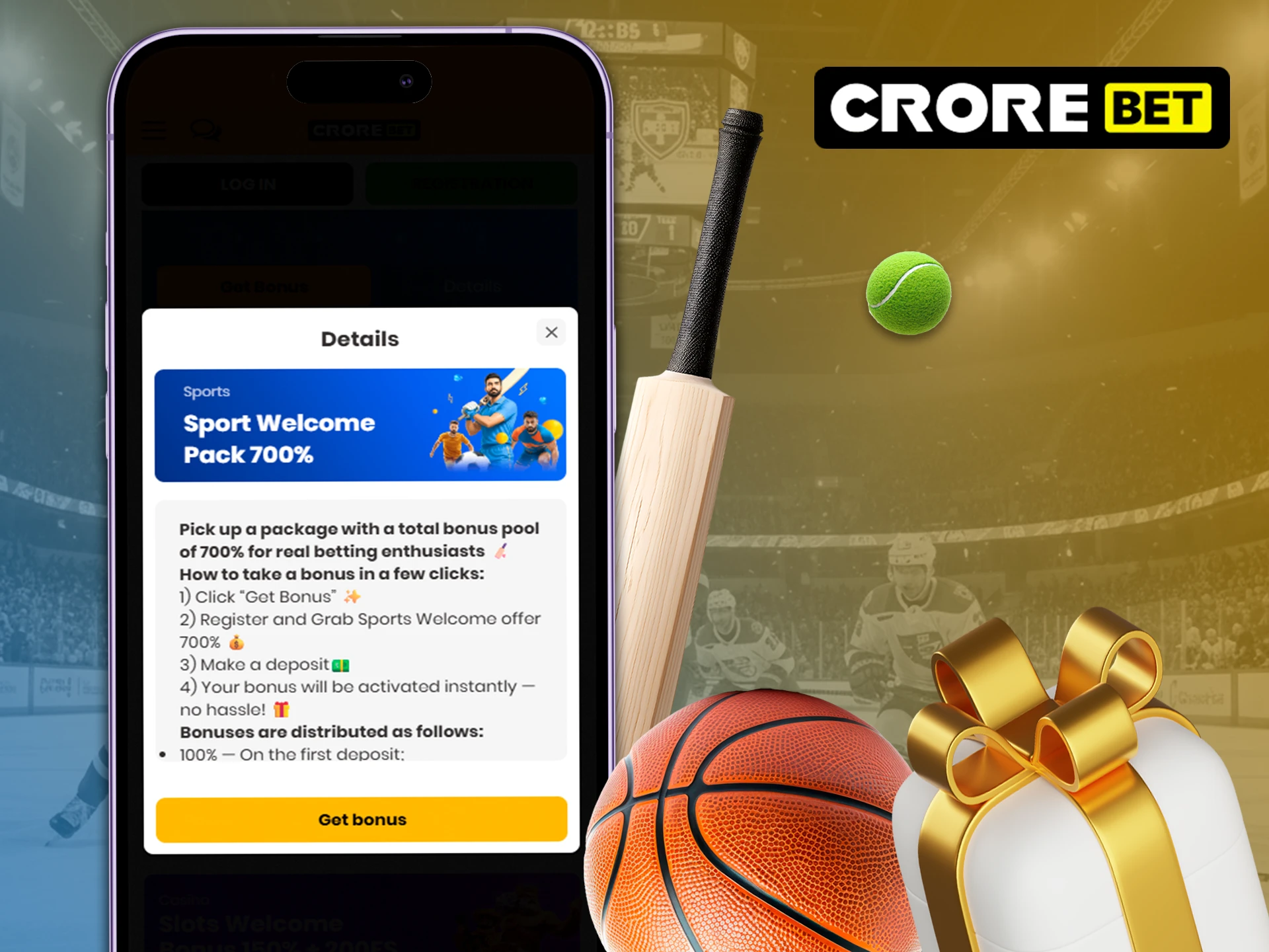 Multiply your winnings by placing sports bets with a bonus from Crorebet.